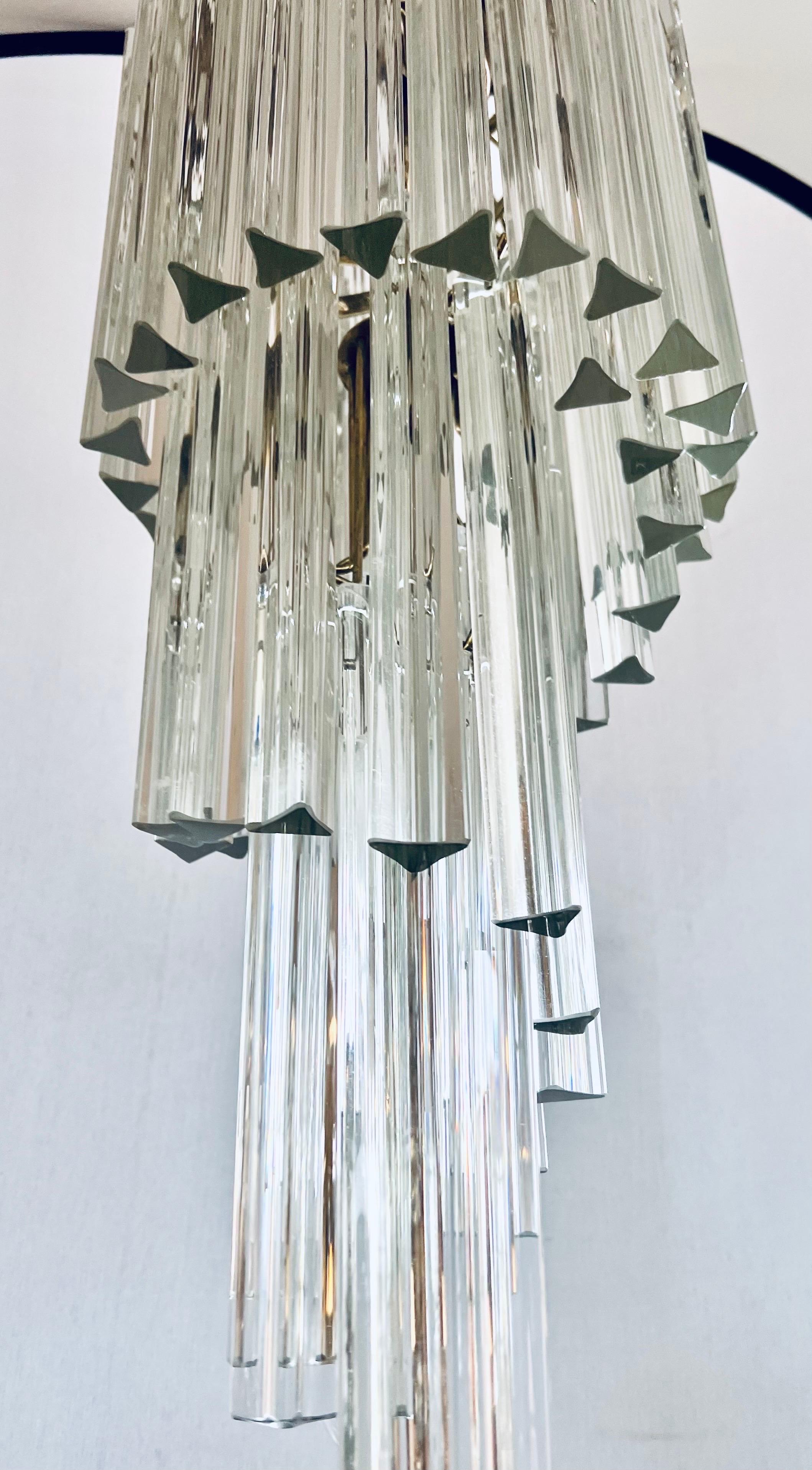 Mid Century Murano Camer Glass Spirale Kronleuchter (Moderne der Mitte des Jahrhunderts) im Angebot