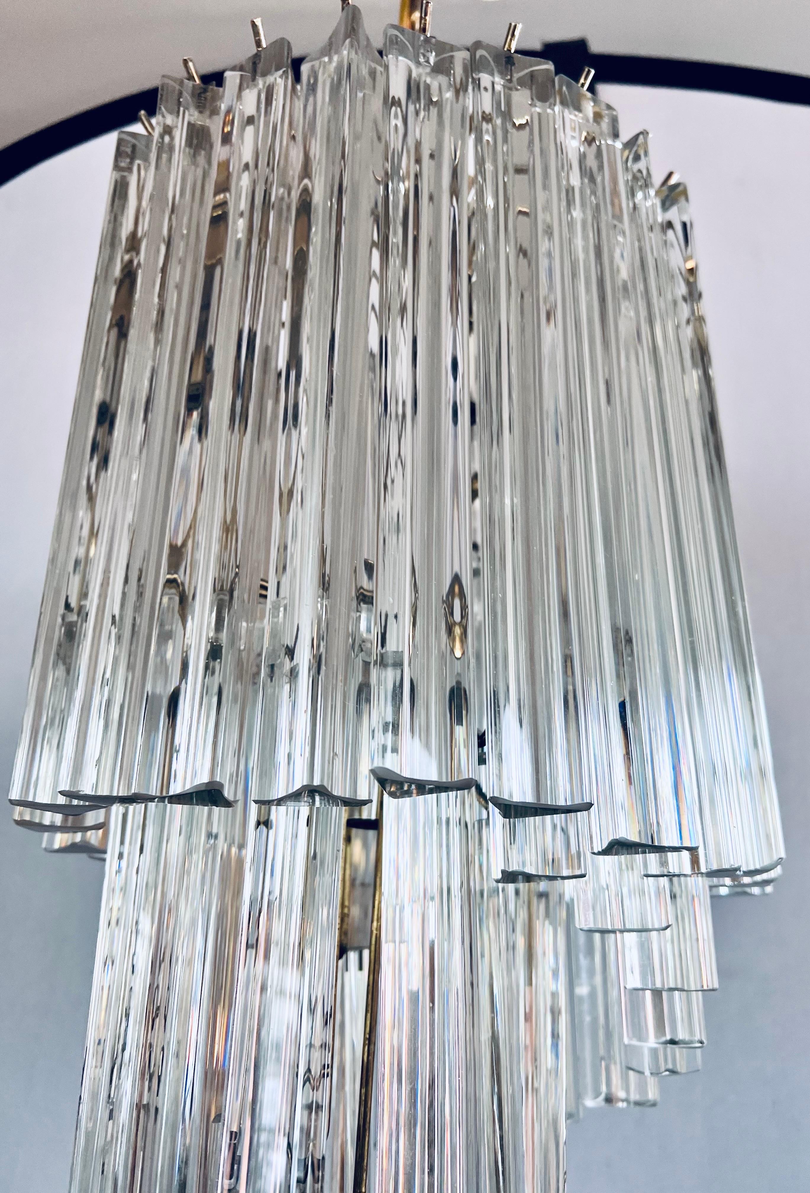 Mid Century Murano Camer Glass Spirale Kronleuchter (Ende des 20. Jahrhunderts) im Angebot