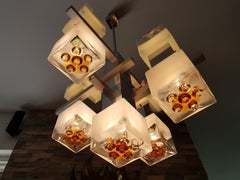 Midcentury Murano Chandelier by Mazzega, Italy, 1968