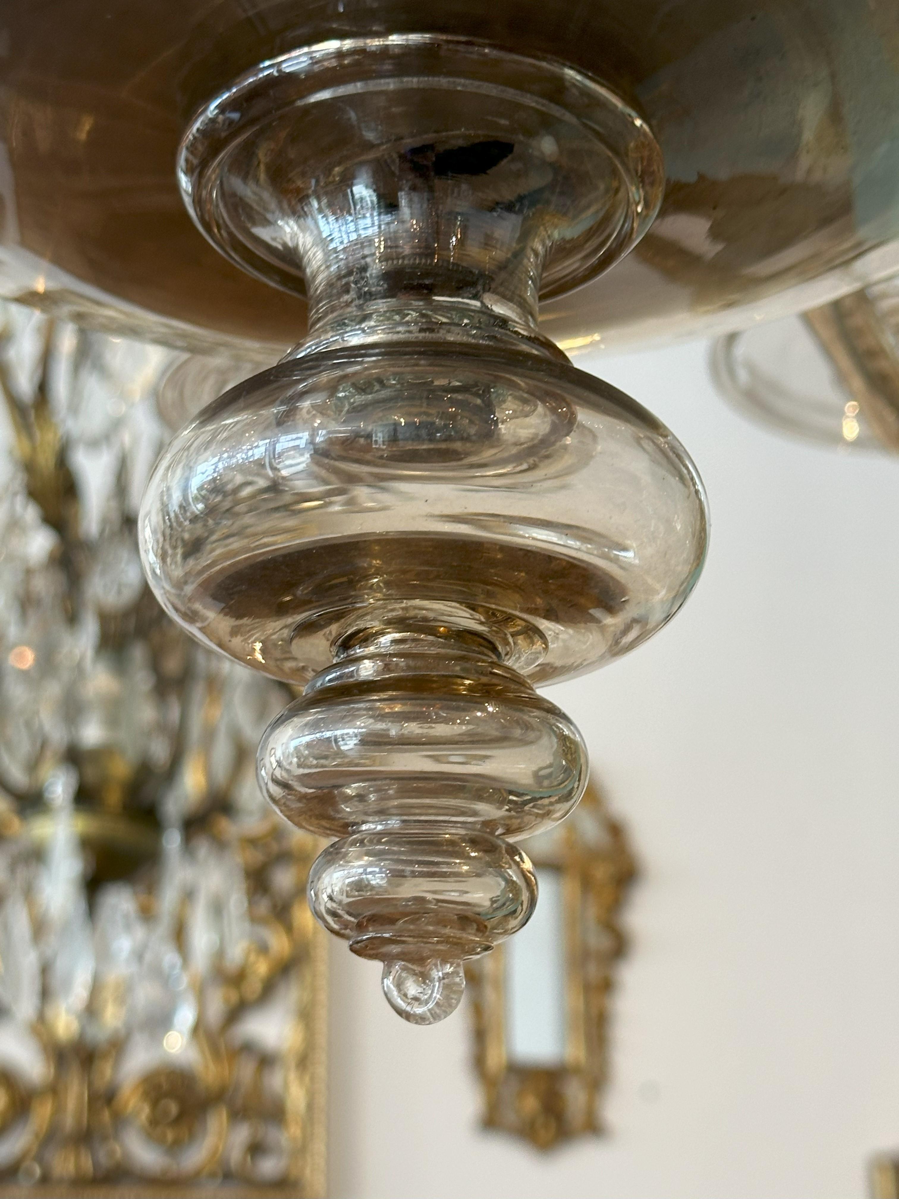 Metal Mid - Century Murano Chandelier