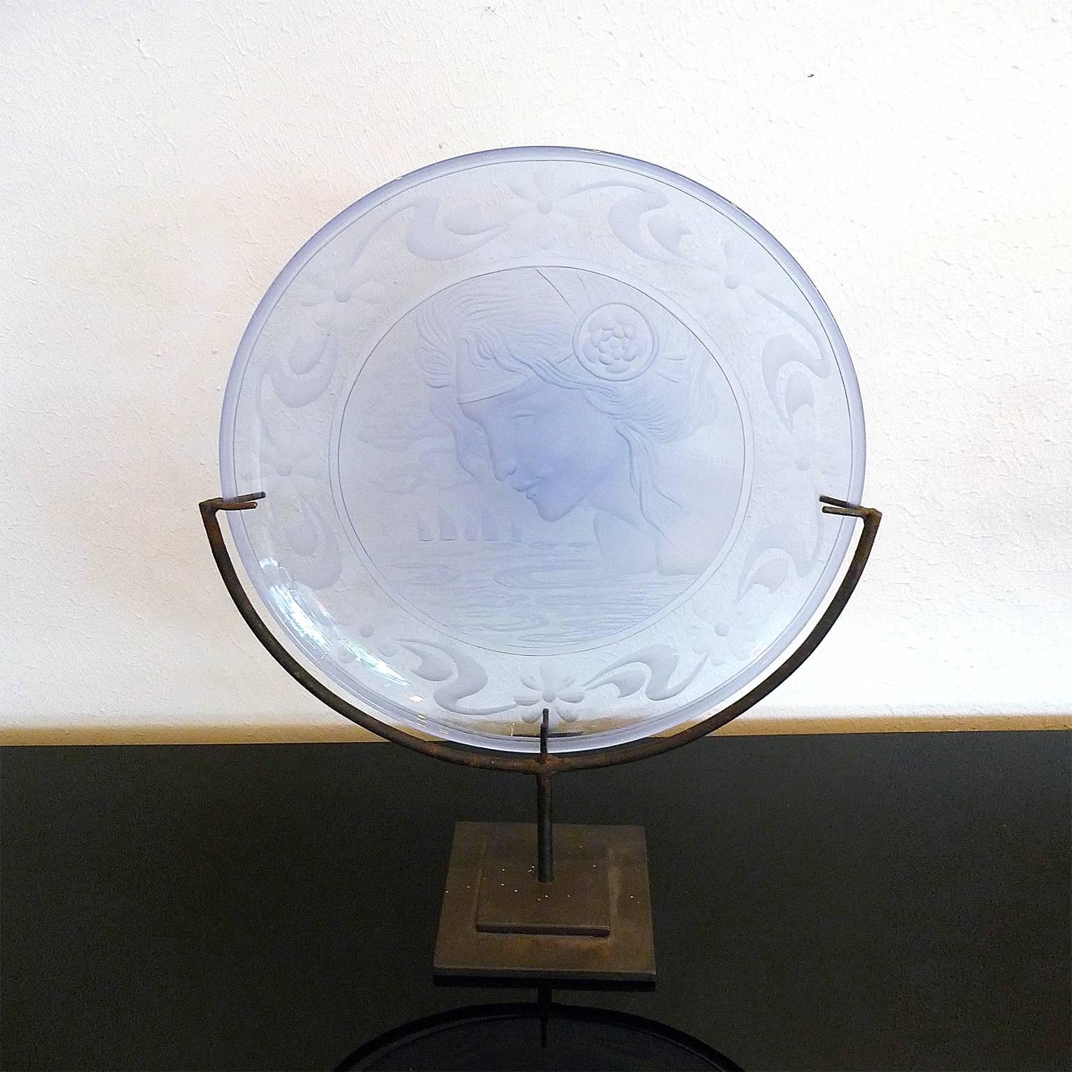 Midcentury Murano Decorative Glass Plate Wheelcut by Franz Pelzel for S.A.L.I.R 3