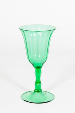Mid-Century Murano Emerald Glass Goblet