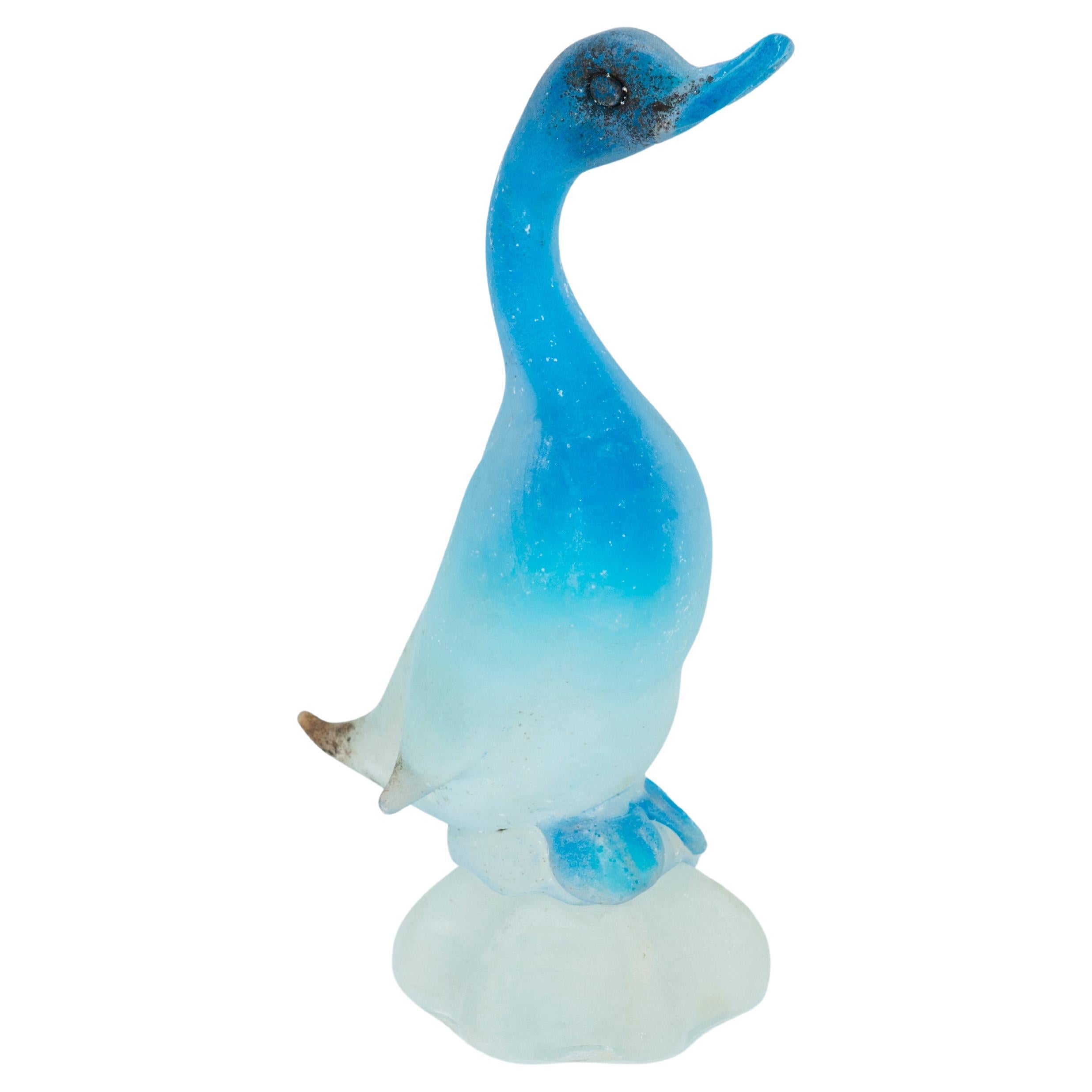 Mid-Century Murano Frosted Glass Duck by Cenedese 1960s