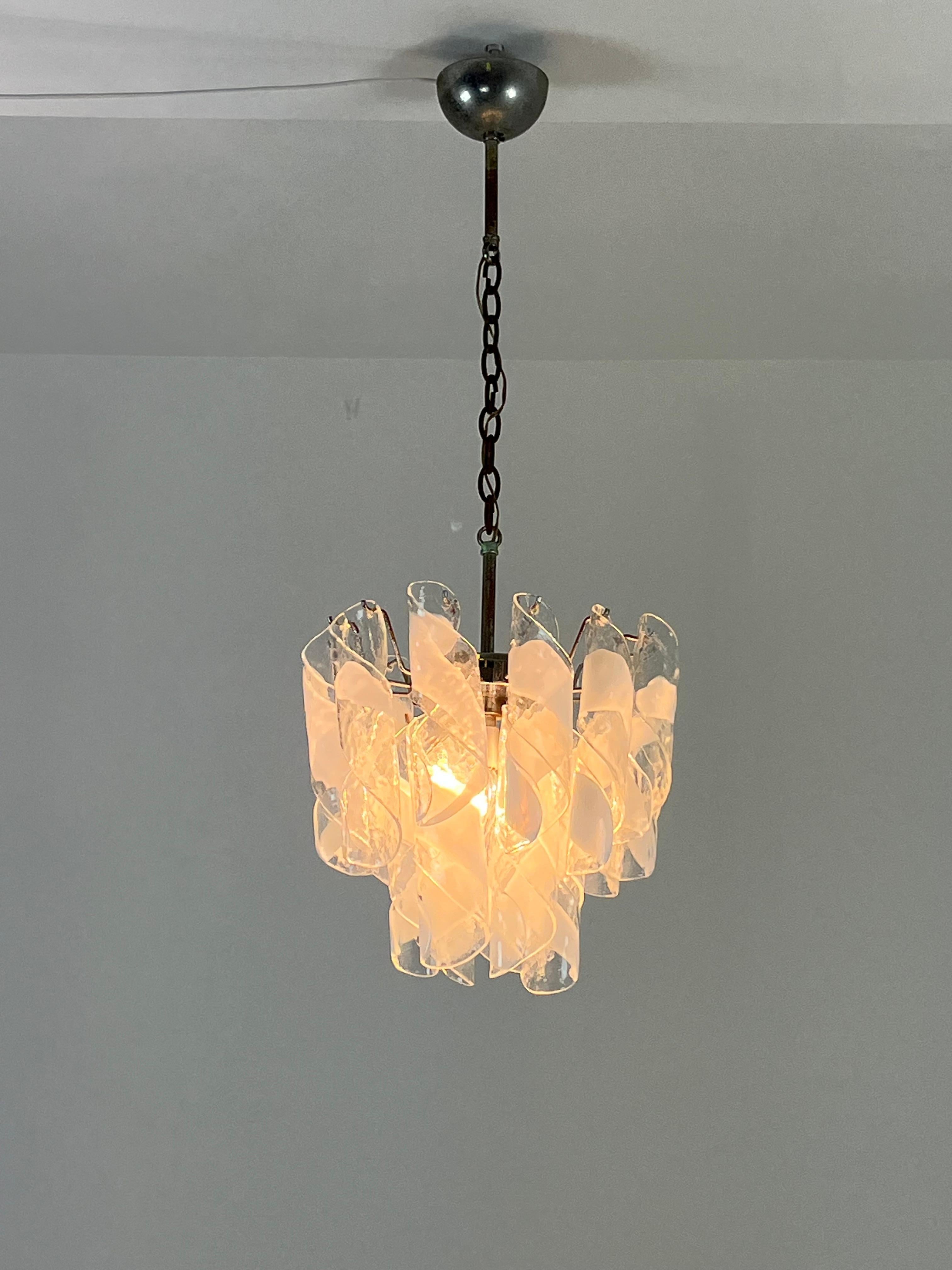 Mid-century Murano Glass 4-light Chandelier, 1960s For Sale 4