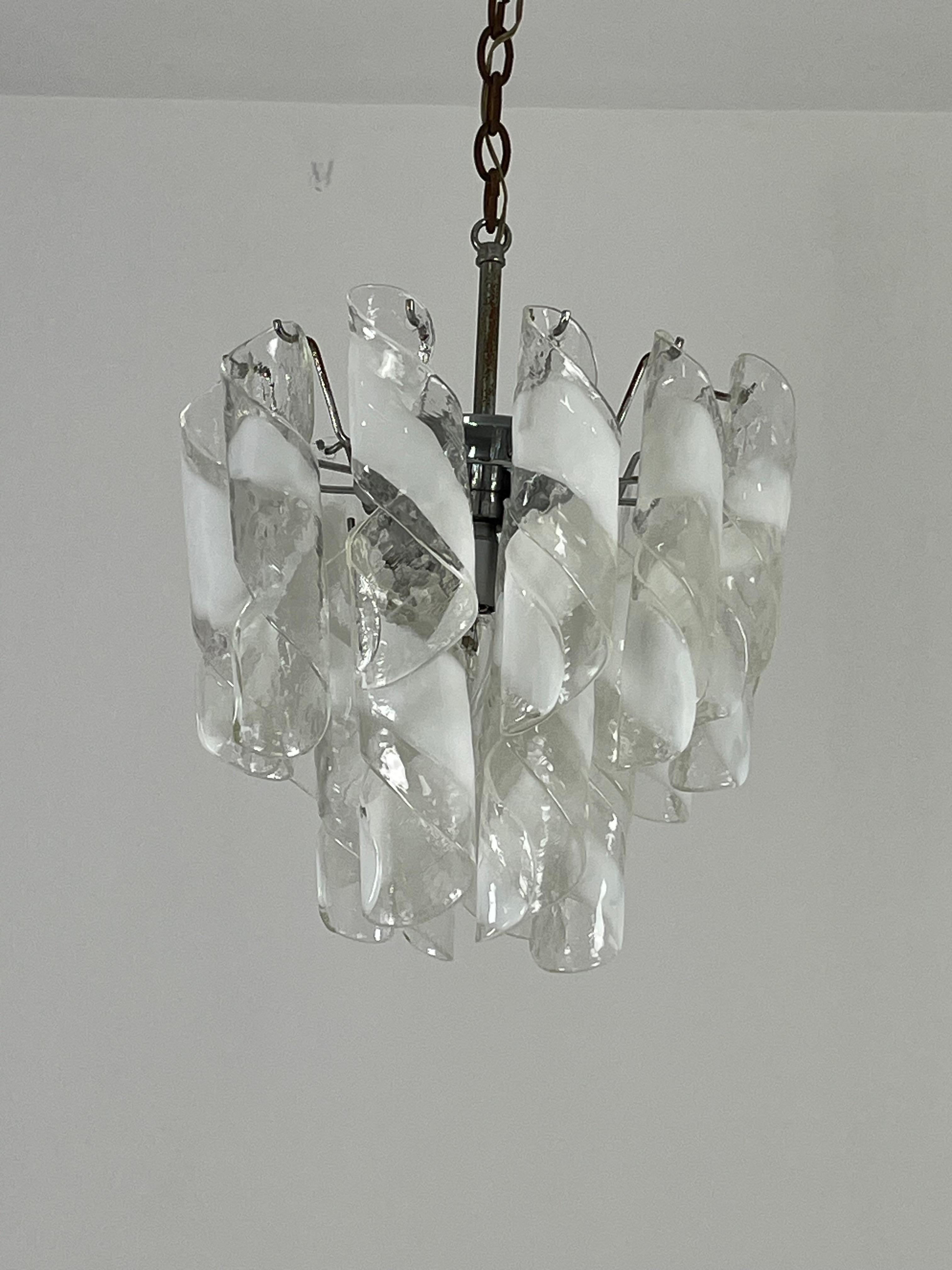 Mid-century Murano Glass 4-light Chandelier, 1960s For Sale 5