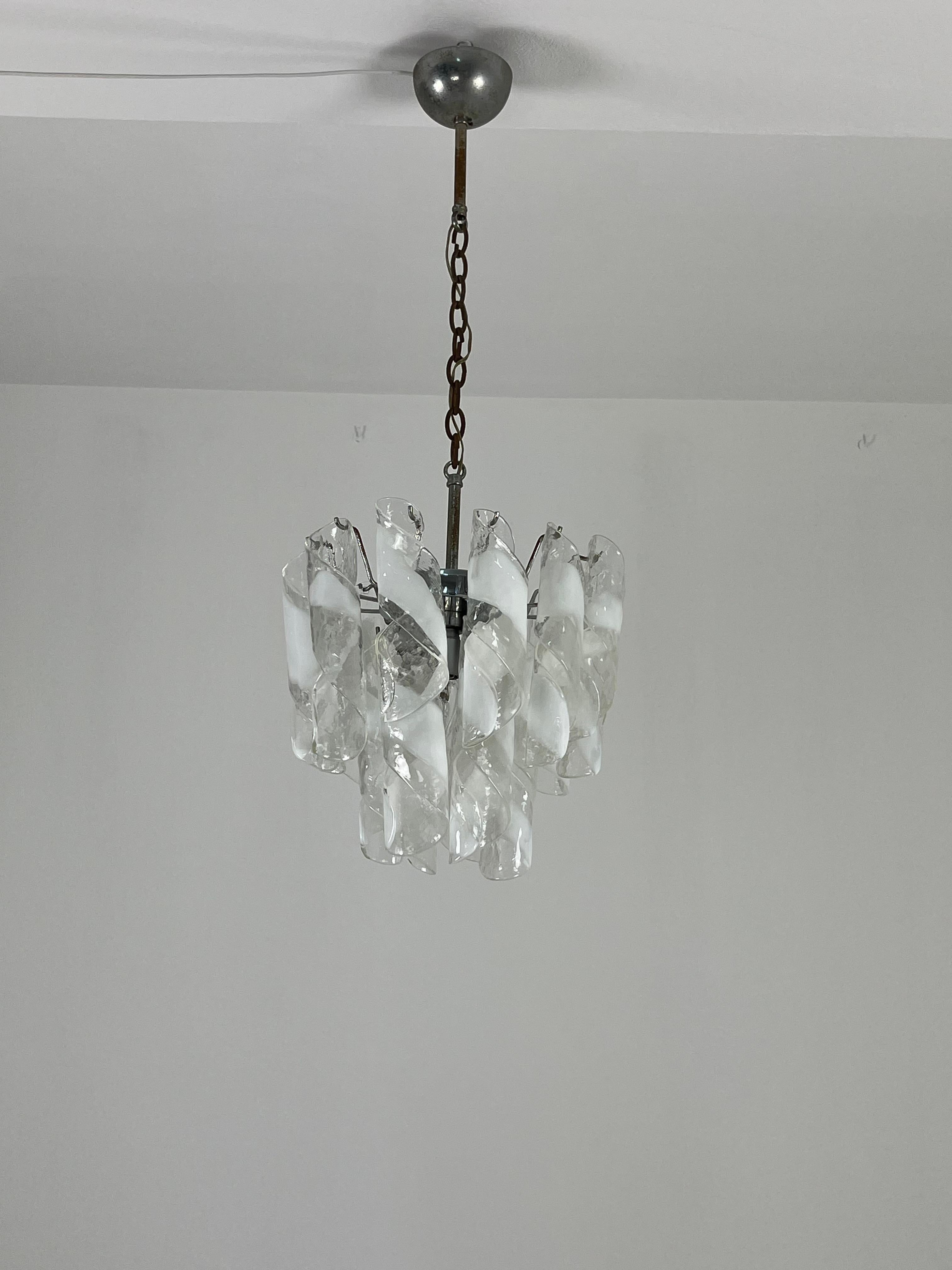 Mid-century Murano Glass 4-light Chandelier, 1960s For Sale 6