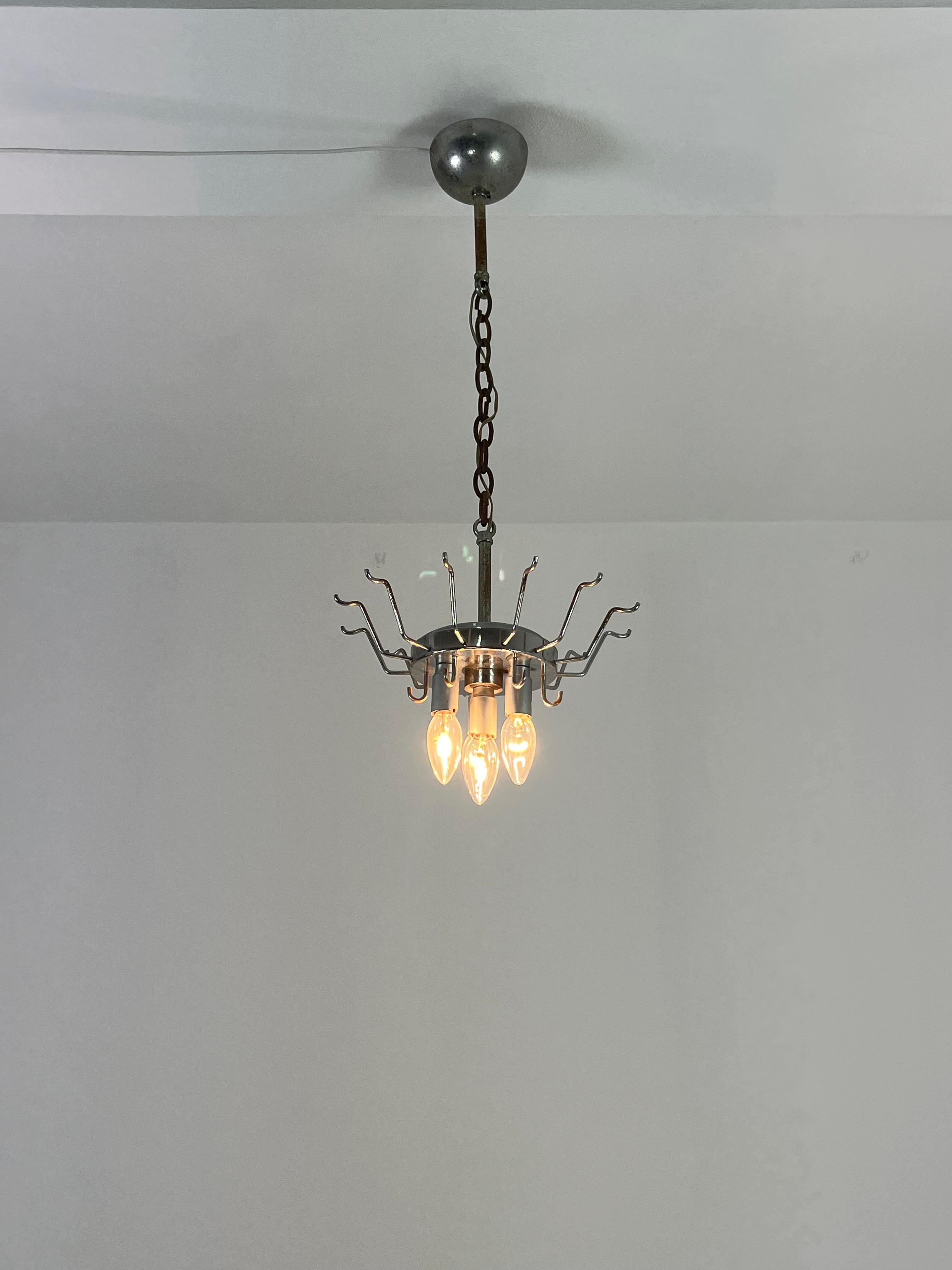 Mid-century Murano Glass 4-light Chandelier, 1960s For Sale 7