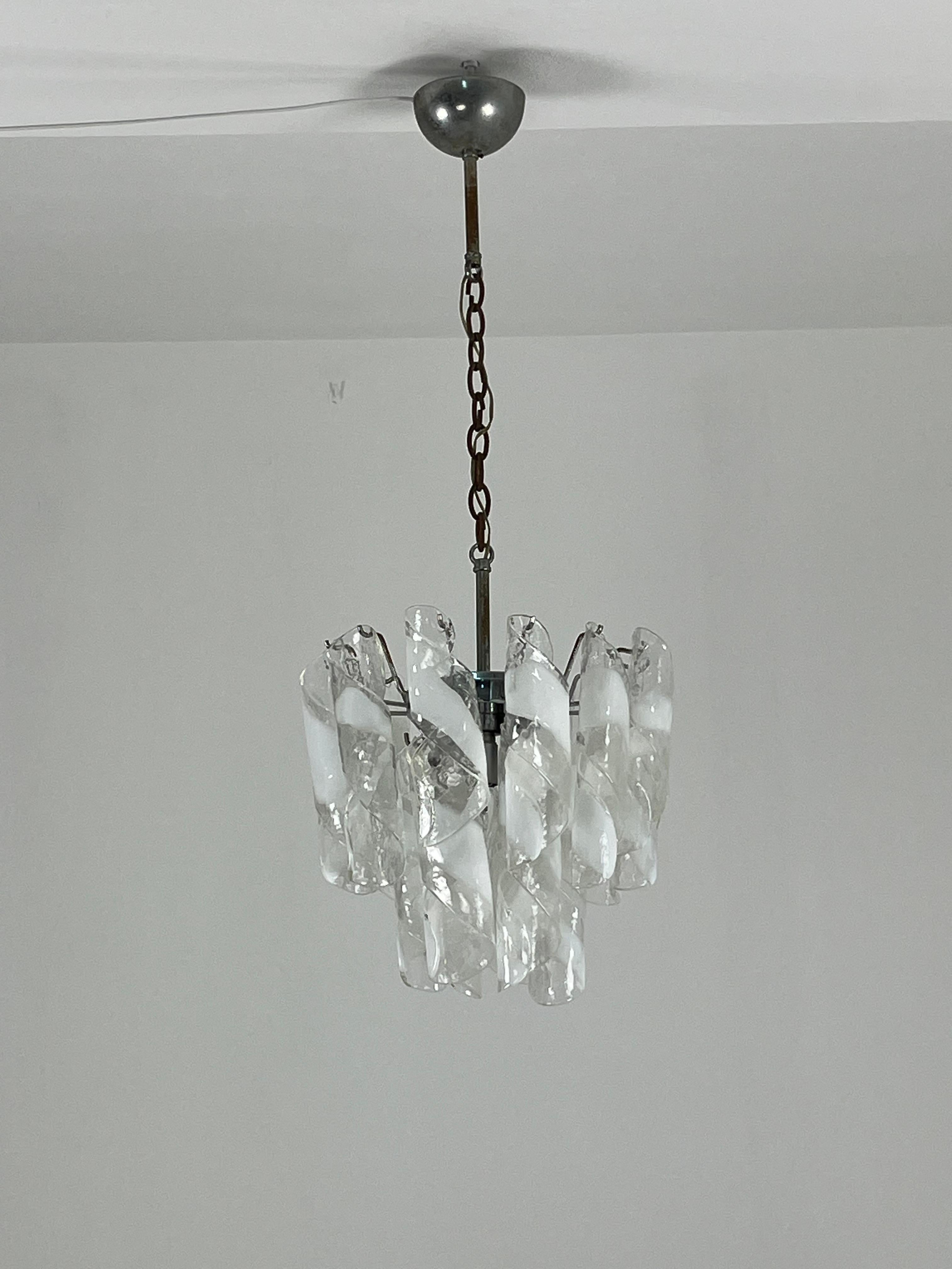 Mid-20th Century Mid-century Murano Glass 4-light Chandelier, 1960s For Sale