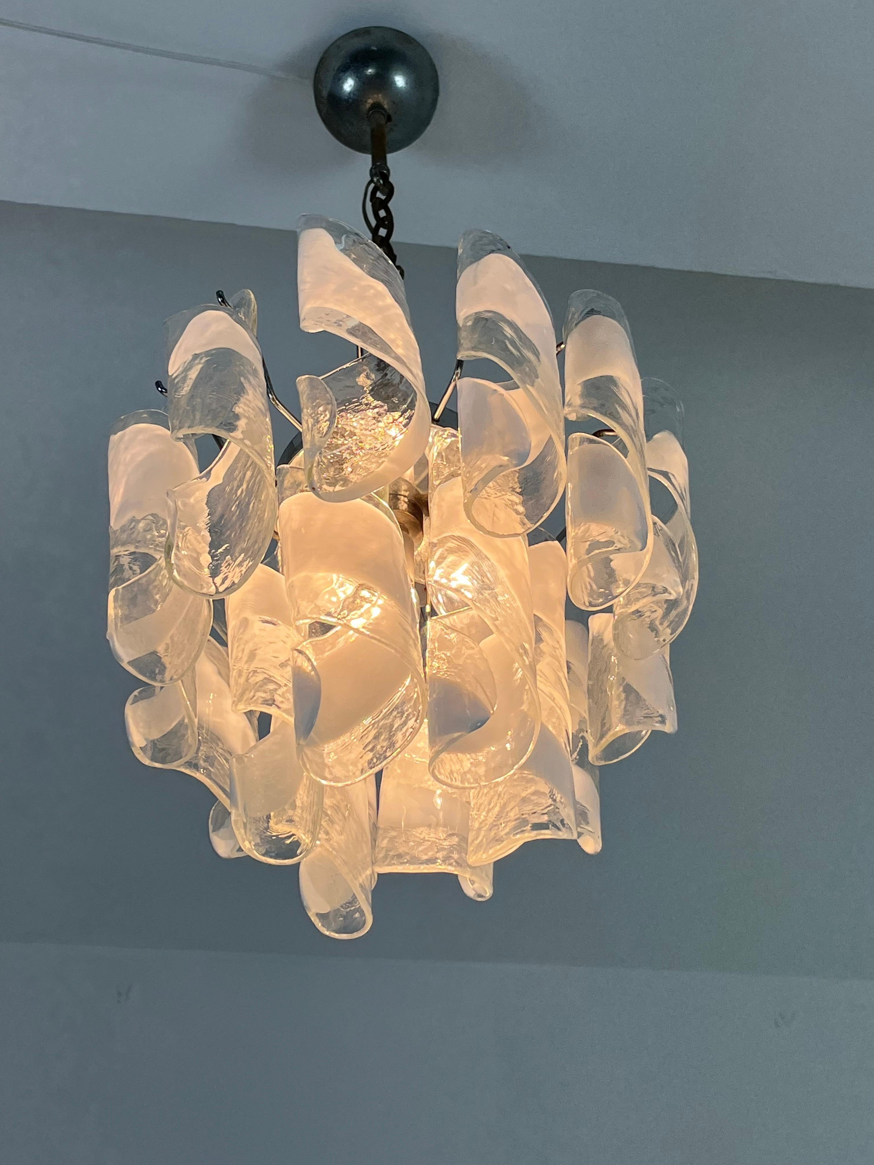 Mid-century Murano Glass 4-light Chandelier, 1960s For Sale 2