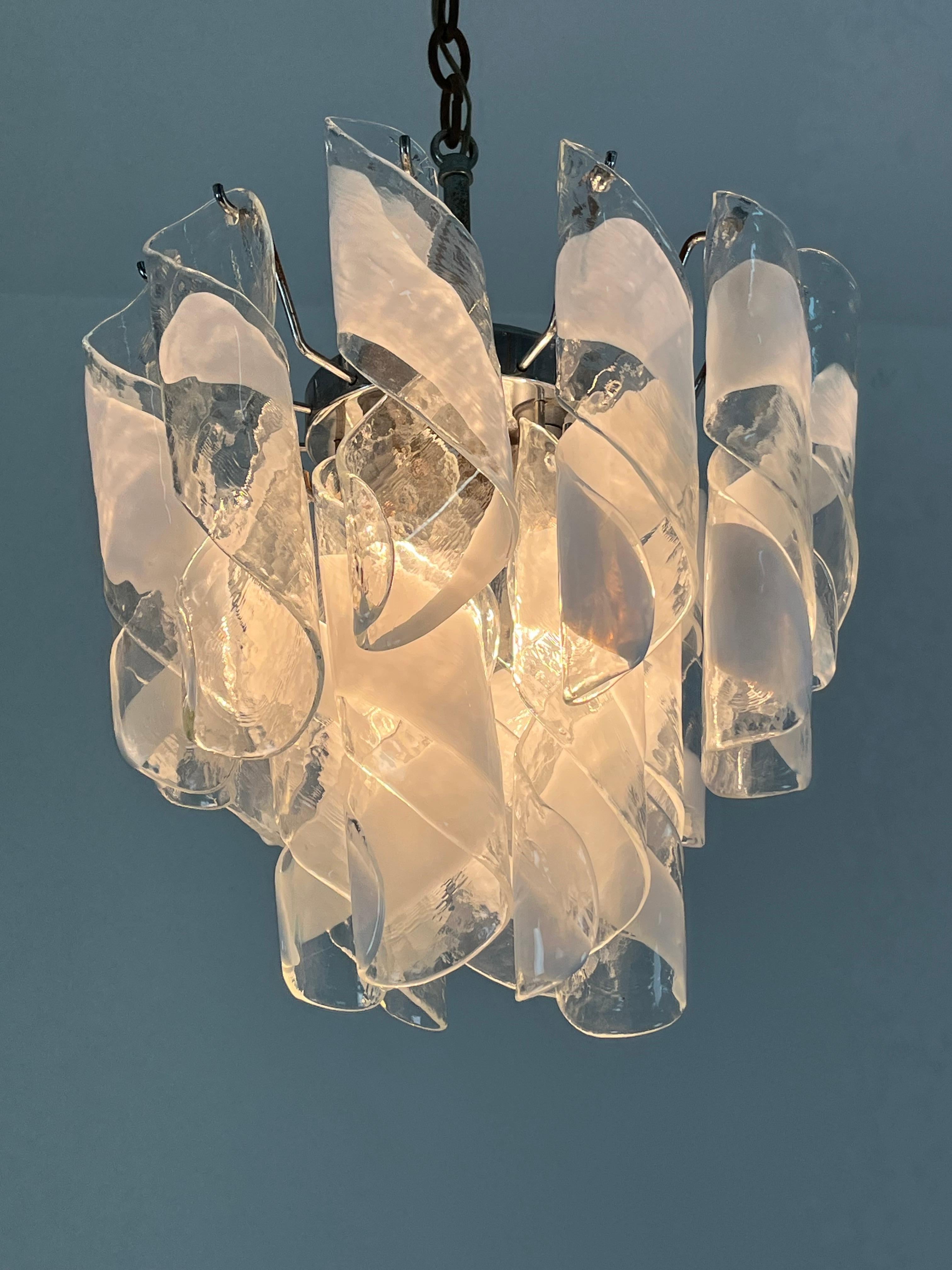 Mid-century Murano Glass 4-light Chandelier, 1960s For Sale 3