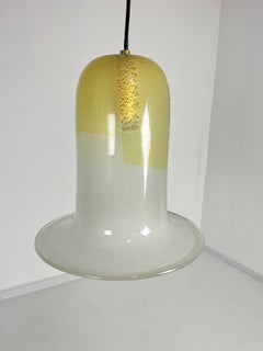 Mid-century Murano Glass and Brass bell Chandelier, attributed to Venini, 1960s