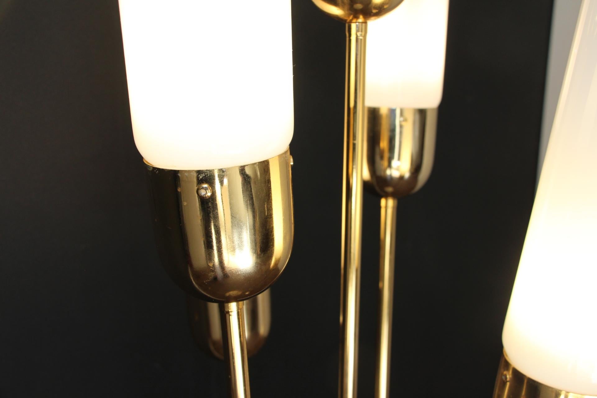 Mid-Century Murano Glass and Brass Floor Lamp by Carlo Nason for Mazzega For Sale 9