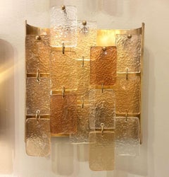 Murano Glass and Brass Sconces, Italy - a pair