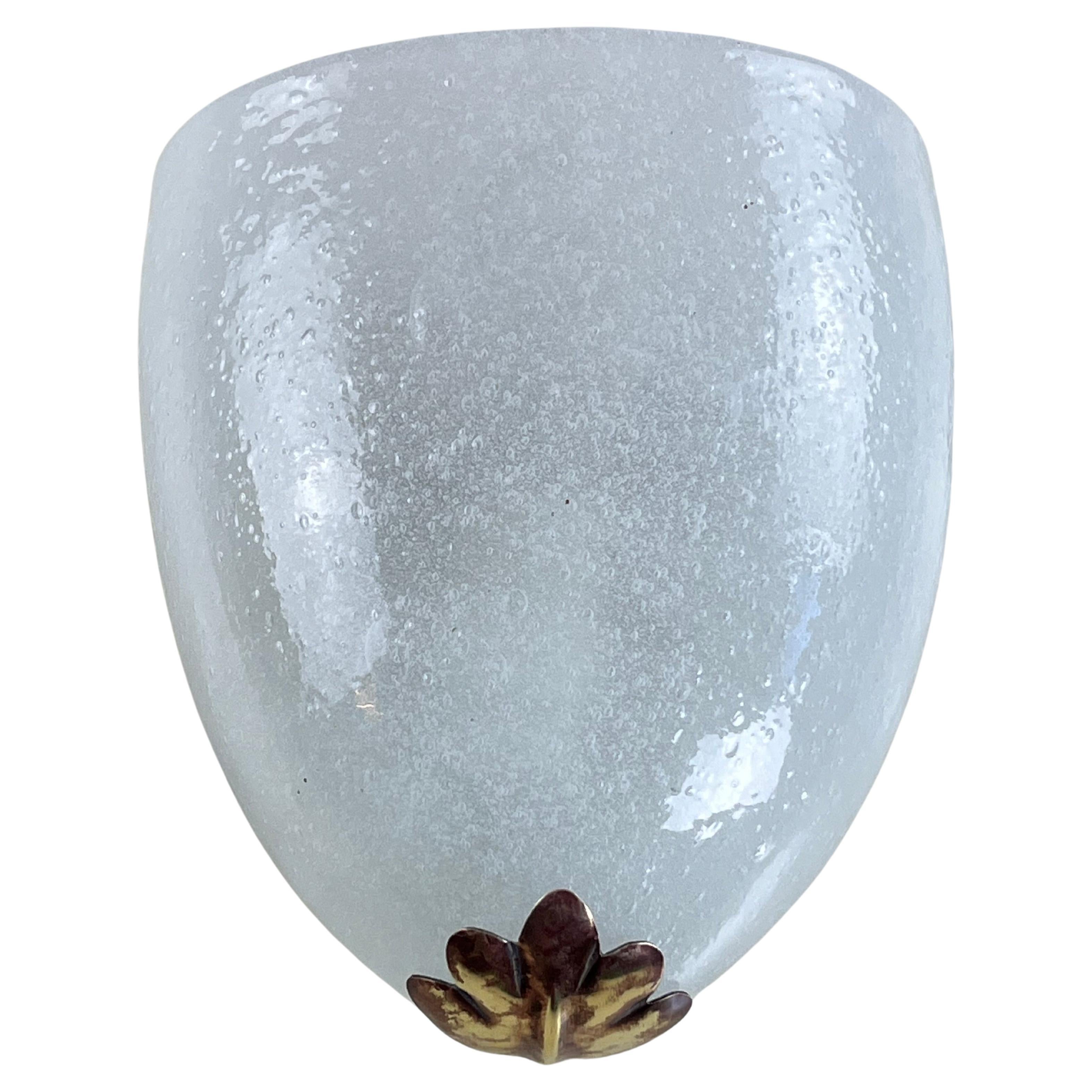 Mid-Century Ercole Barovier Murano Glass and Brass Wall Lamp 1950s