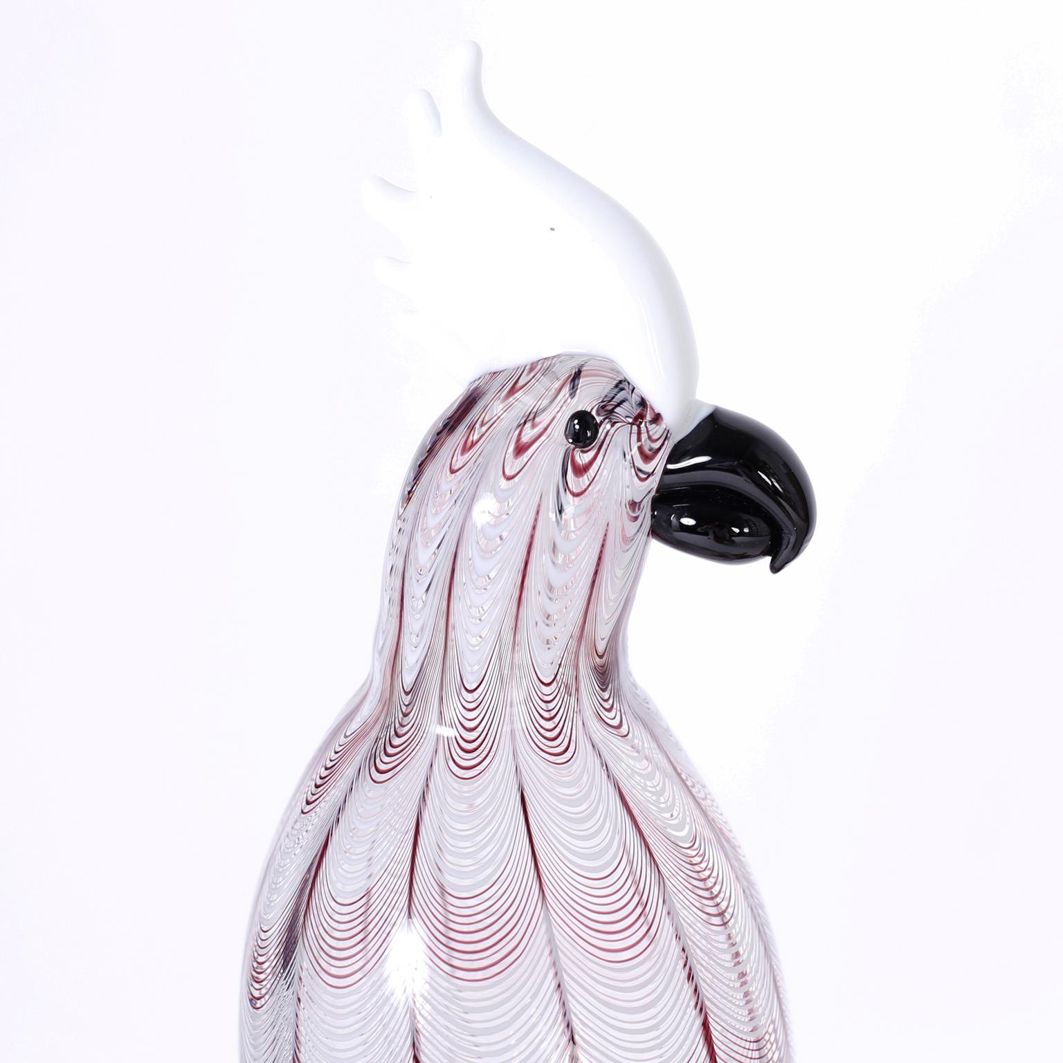 Midcentury Murano Glass and Bronze Sculpture with Two Birds by Zico Zanetti In Good Condition For Sale In Palm Beach, FL