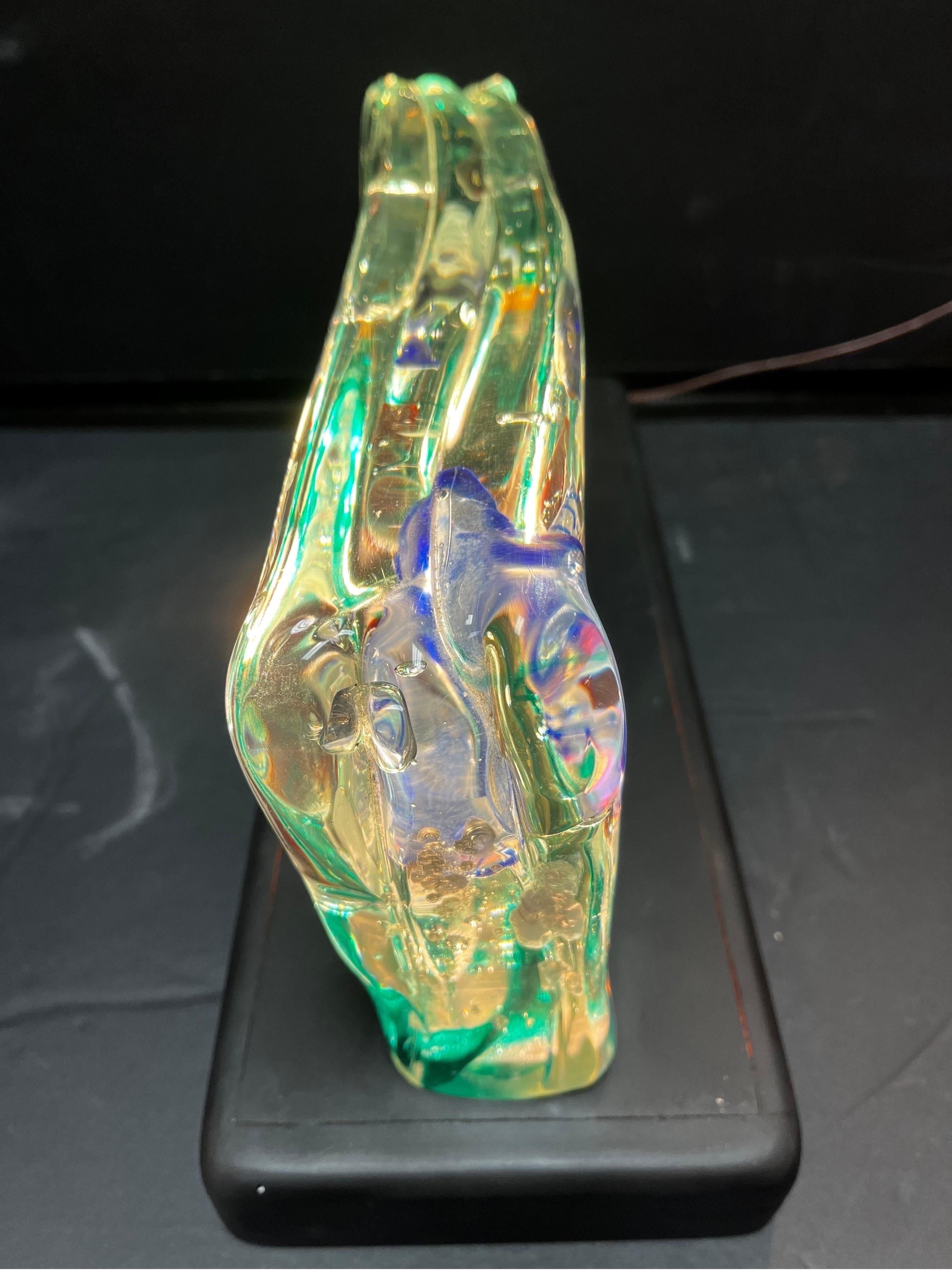 Italian Mid-Century Murano Glass Aquarium Sculpture Light Style of Barbini for Cenedese