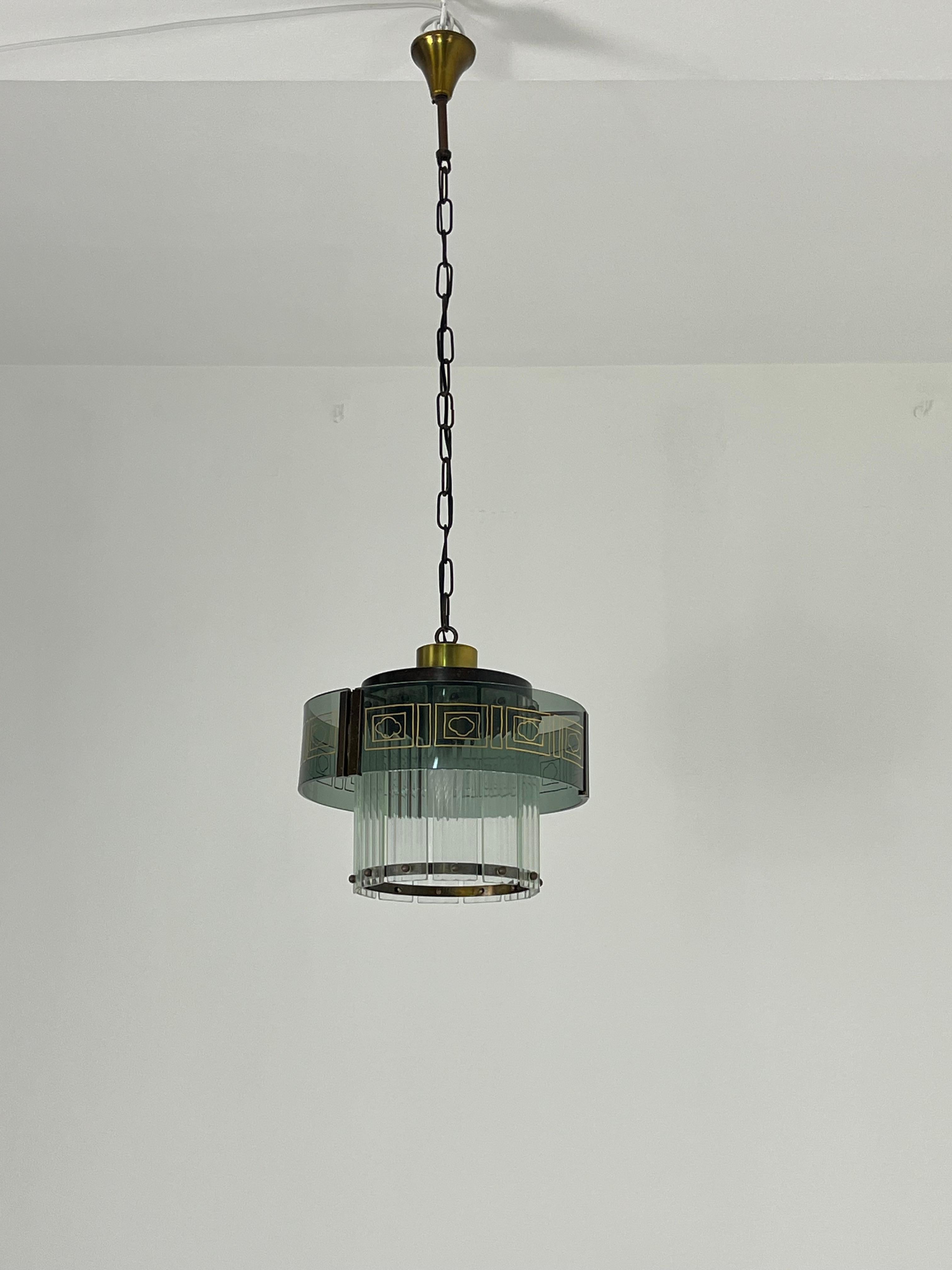 Lampadario Art Deco in vetro di Murano, 1950 in vendita 4