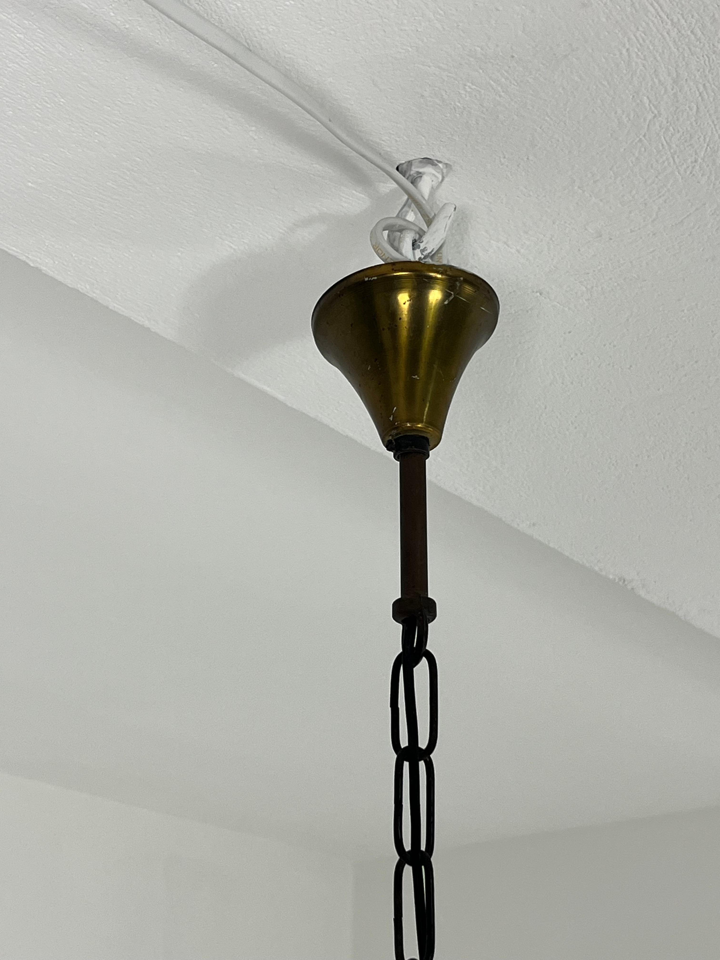 Italiano Lampadario Art Deco in vetro di Murano, 1950 in vendita
