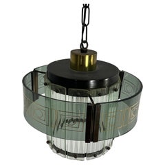 Mid-Century Murano Glass Art Deco Chandelier, 1950s