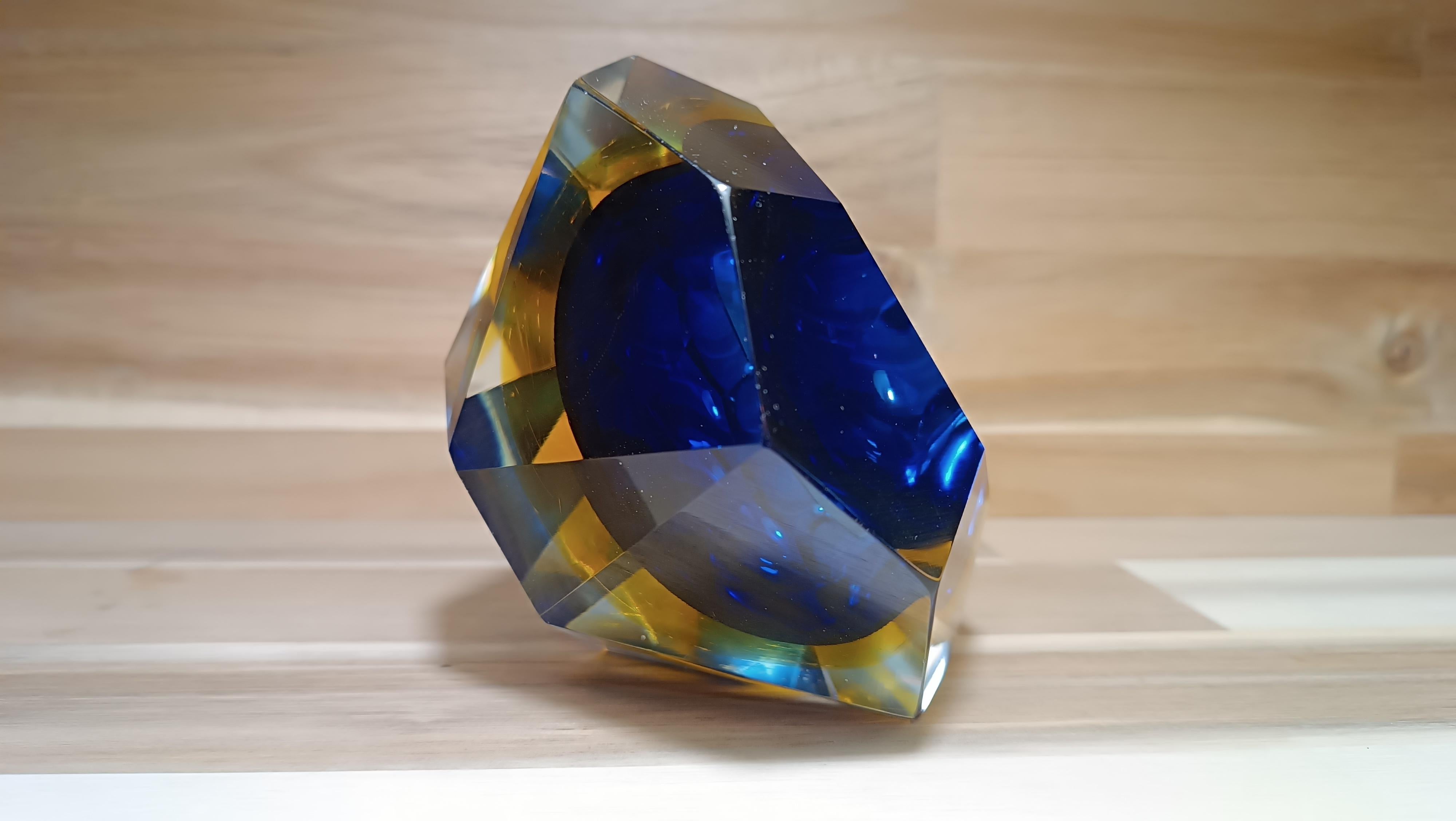 Cendrier ou bol en verre de Murano du milieu du siècle dernier par Flavio Poli, Sommerso Murano Glass en vente 2