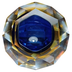 Mid-Century Murano Glass Ashtray or Bowl by Flavio Poli, Sommerso Murano Glass