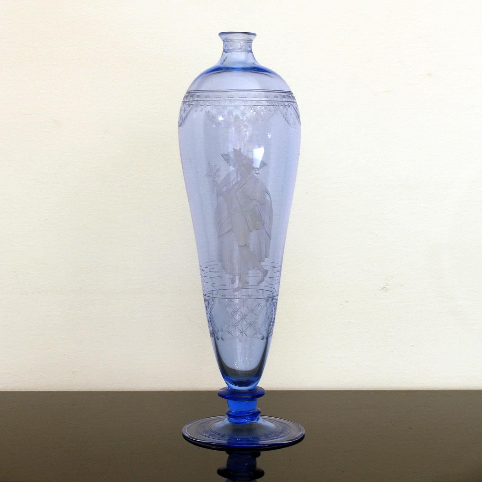 Midcentury Murano Glass Bottle by Guido Balsamo Stella for S.A.L.I.R (Muranoglas)