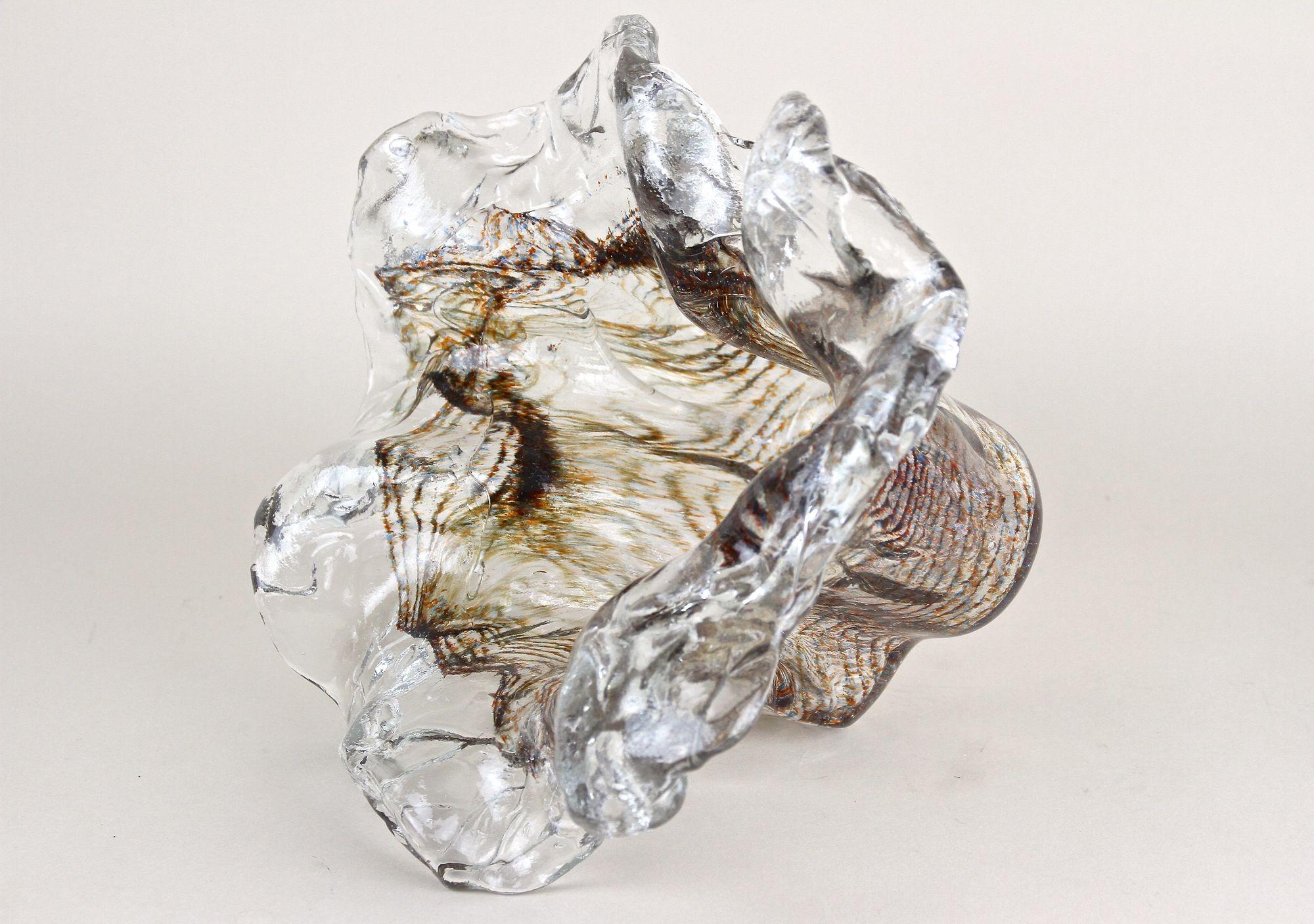 Mid Century Murano Glass Bowl/ Glass Sculpture, Italy ca. 1950 For Sale 9