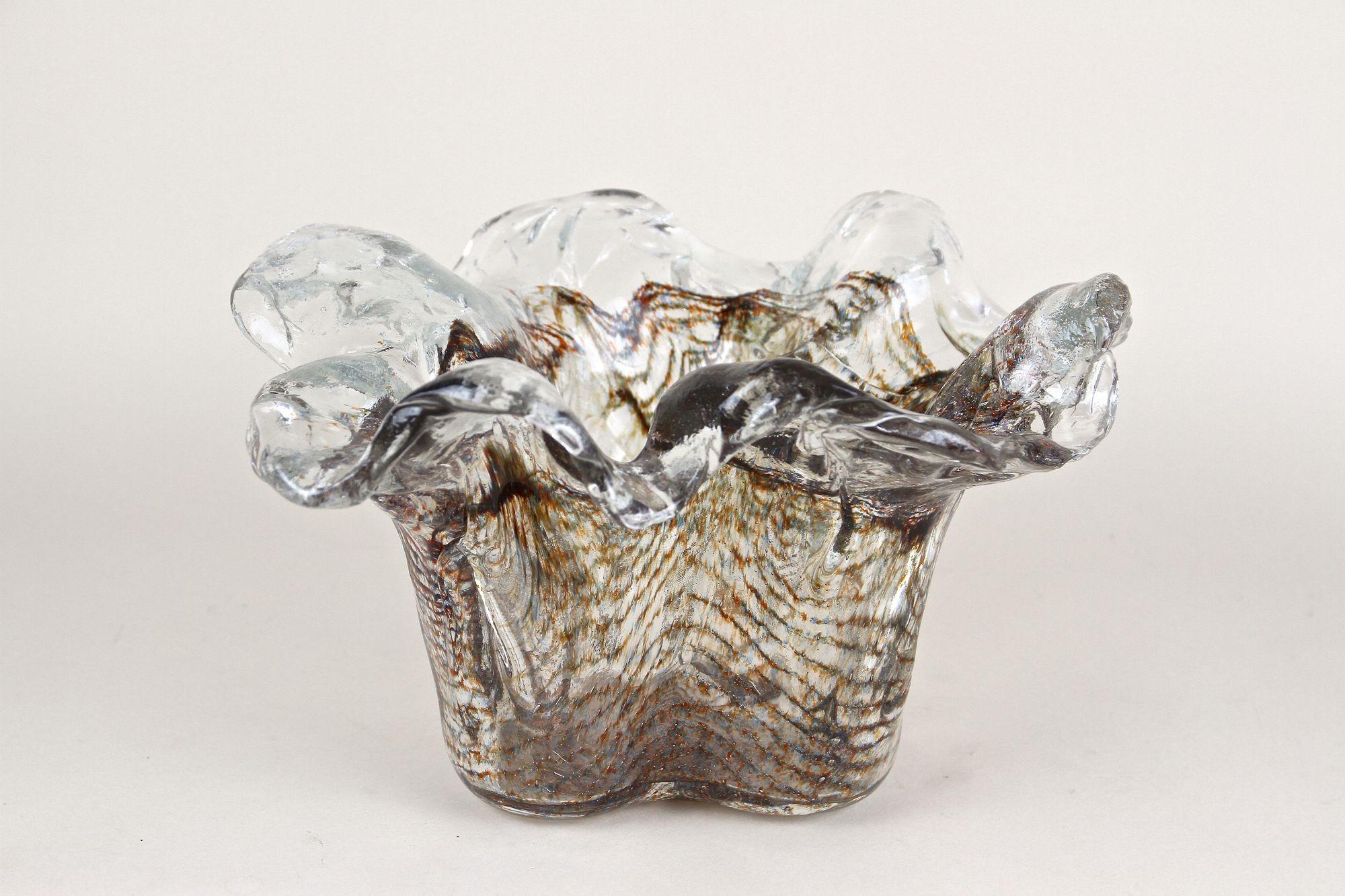 20th Century Mid Century Murano Glass Bowl/ Glass Sculpture, Italy ca. 1950 For Sale
