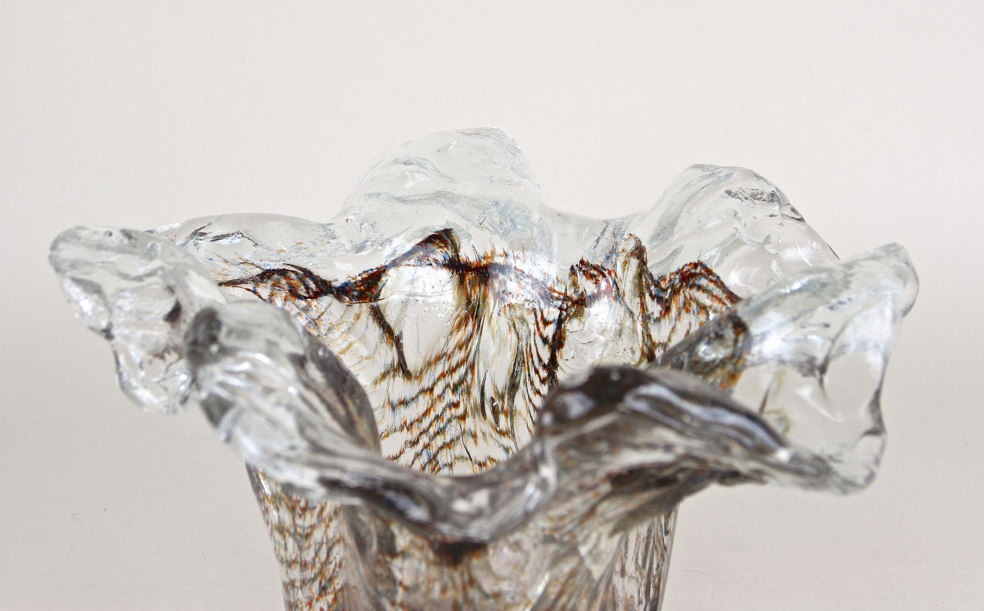 Mid Century Murano Glass Bowl/ Glass Sculpture, Italy ca. 1950 For Sale 2