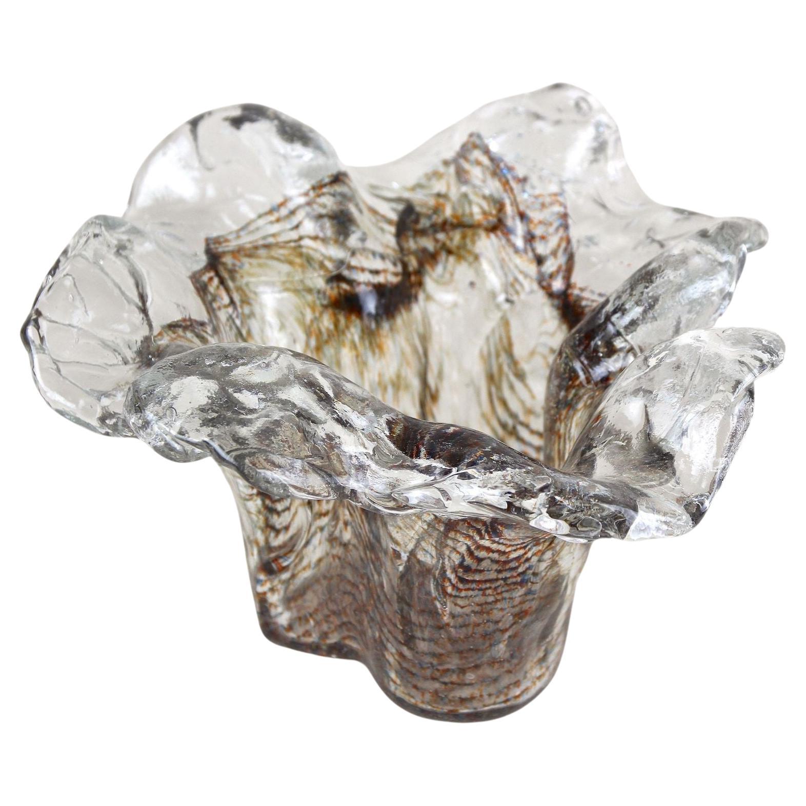 Mid Century Murano Glass Bowl/ Glass Sculpture, Italy ca. 1950 For Sale
