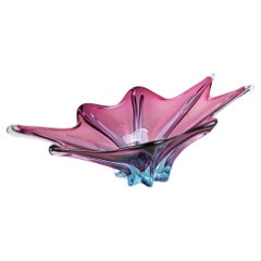 Mid Century Murano Glass Bowl, Purple/ Blue Tones, Italy ca. 1960