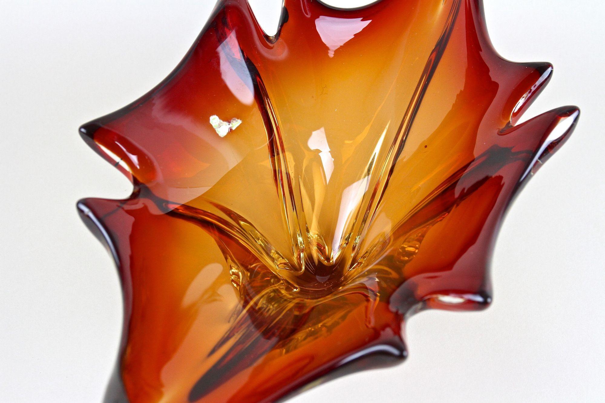 Murano-Glasschale aus der Jahrhundertmitte - Rot/Orange-Töne, Italien, um 1960/70 10