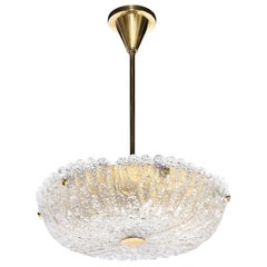 Mid Century Murano Glass & Brass Chandelier by Carl Fagerlund for Orrefors