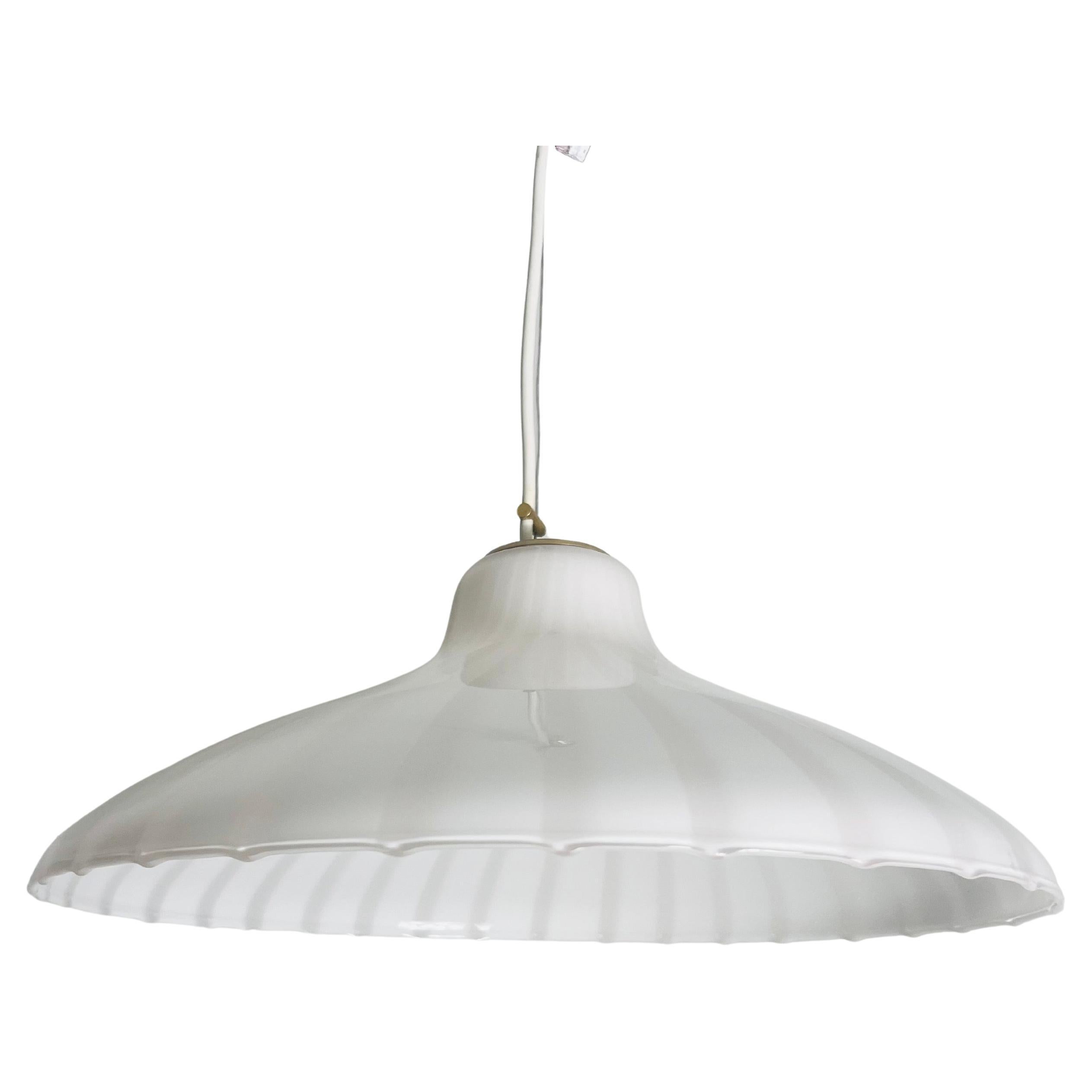 Mid-Century Murano Glass Ceiling Lamp by Venini, Italy, 1960s