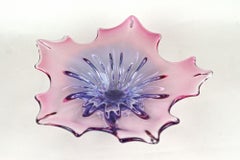 Mid Century Murano Glass Centerpiece/ Bowl, Pink/ Purple/ Blue, IT ca. 1960