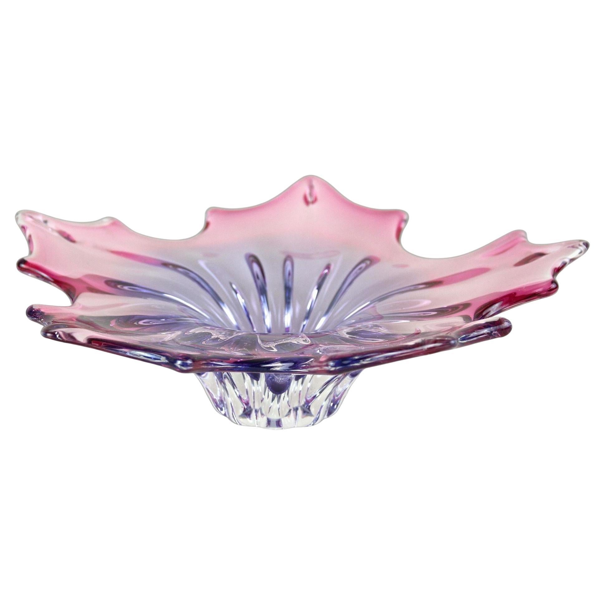 Mid Century Murano Glass Centerpiece/ Bowl, Pink/ Purple/ Blue, IT ca. 1960