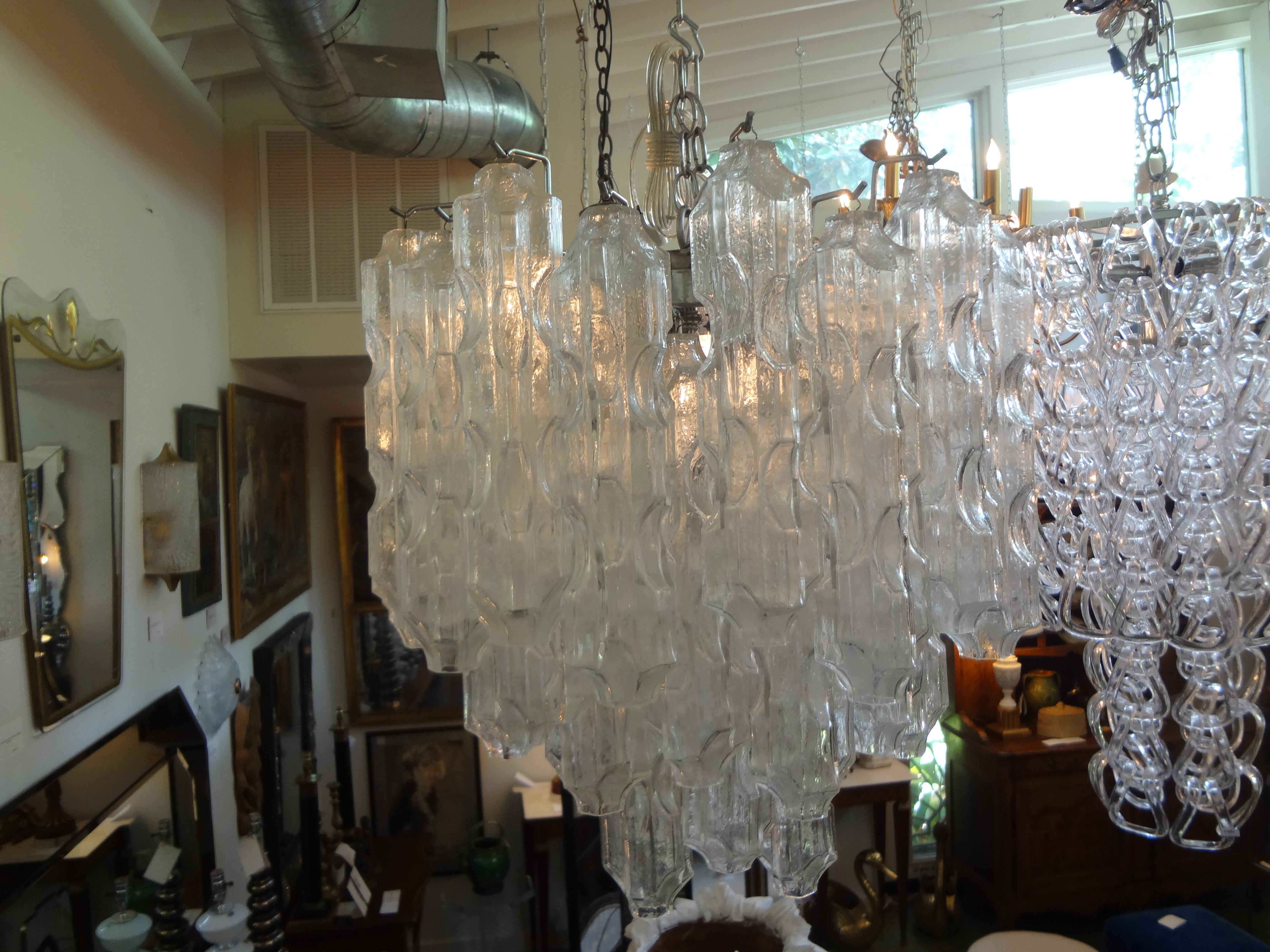 Blown Glass Midcentury Murano Chandelier Attributed to Toni Zuccheri for Venini For Sale
