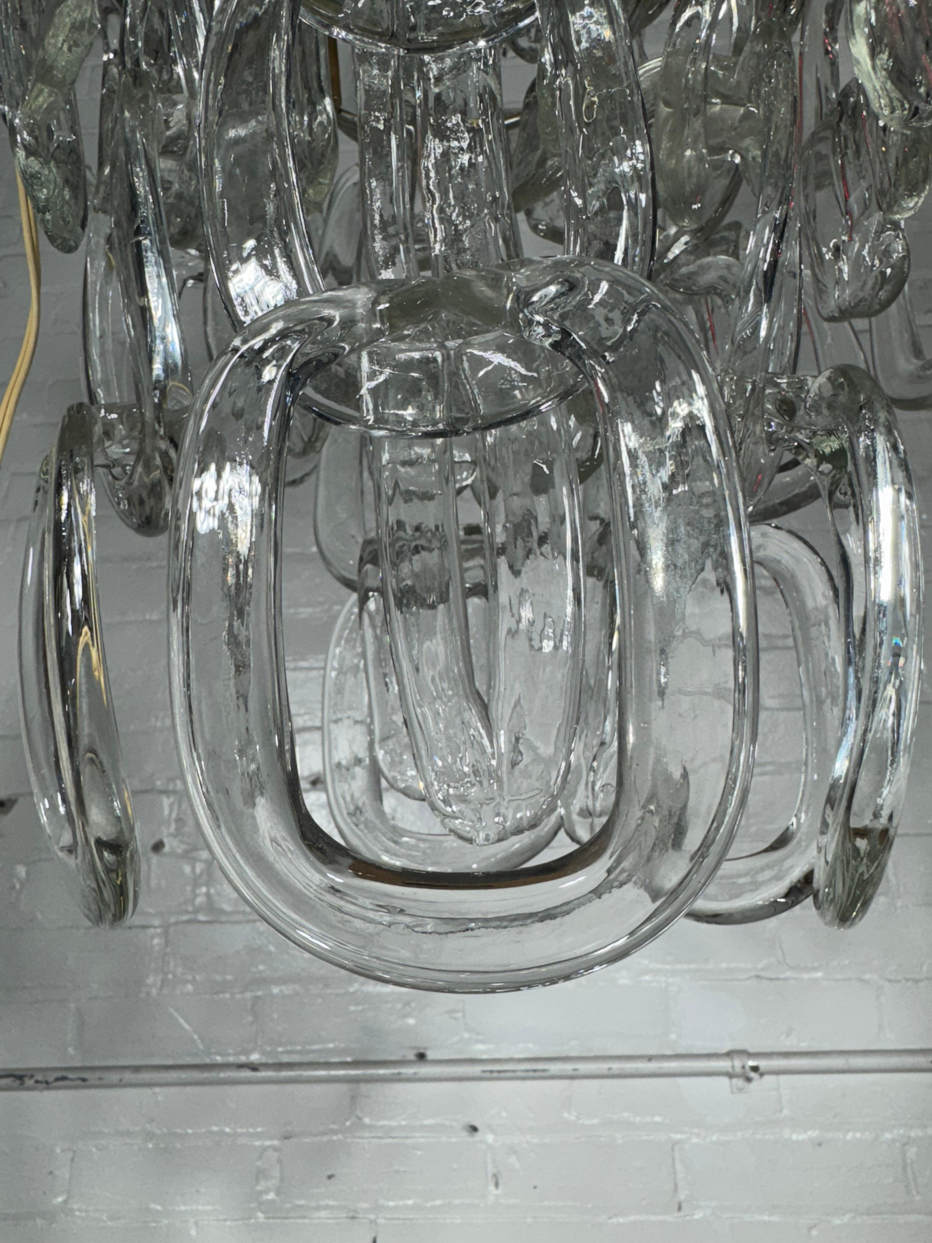 Murano-Glaslüster aus der Mitte des Jahrhunderts von Angelo Mangiarotti für Vistosi (Moderne der Mitte des Jahrhunderts) im Angebot