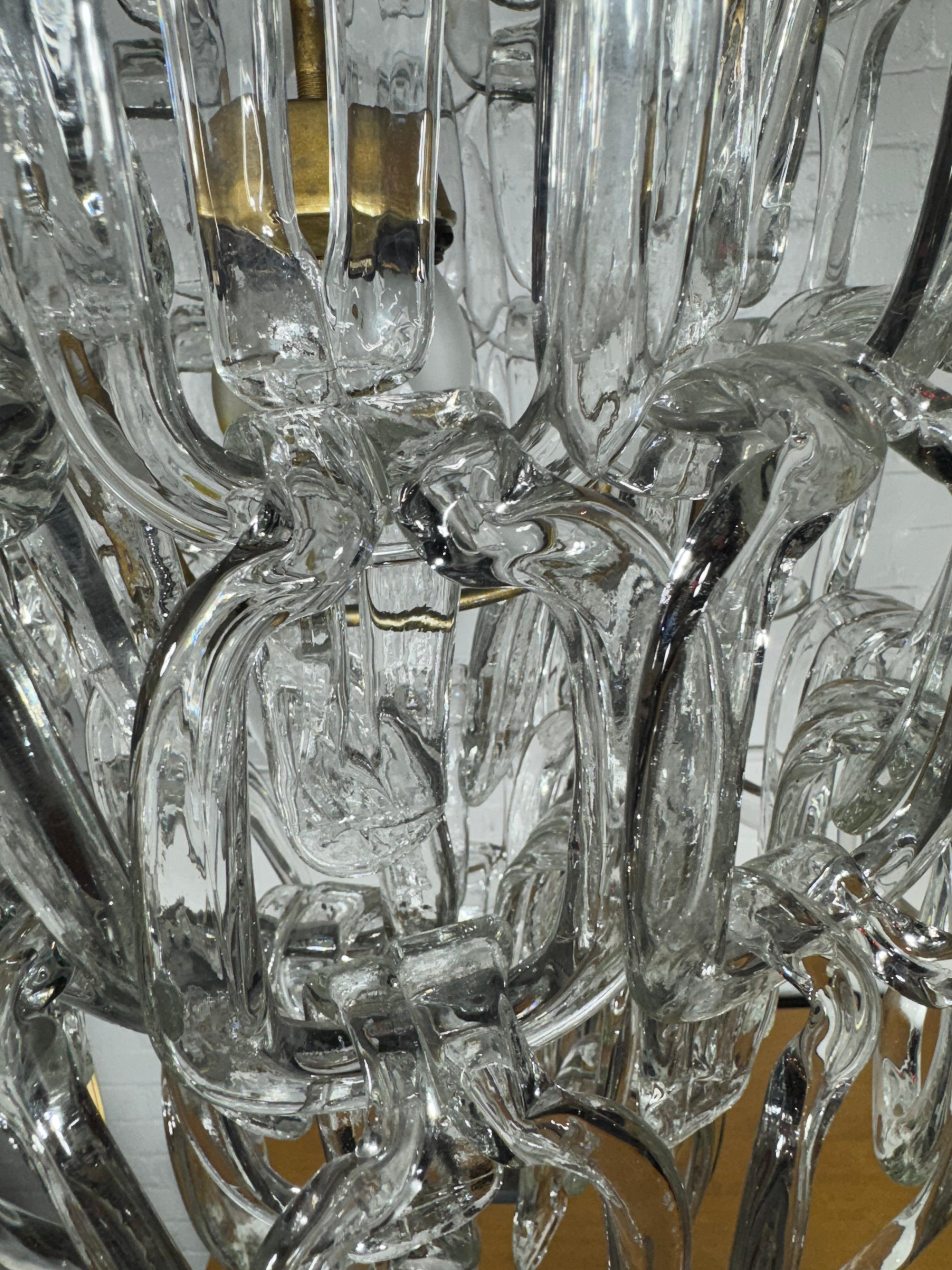 Murano-Glaslüster aus der Mitte des Jahrhunderts von Angelo Mangiarotti für Vistosi (Handgefertigt) im Angebot