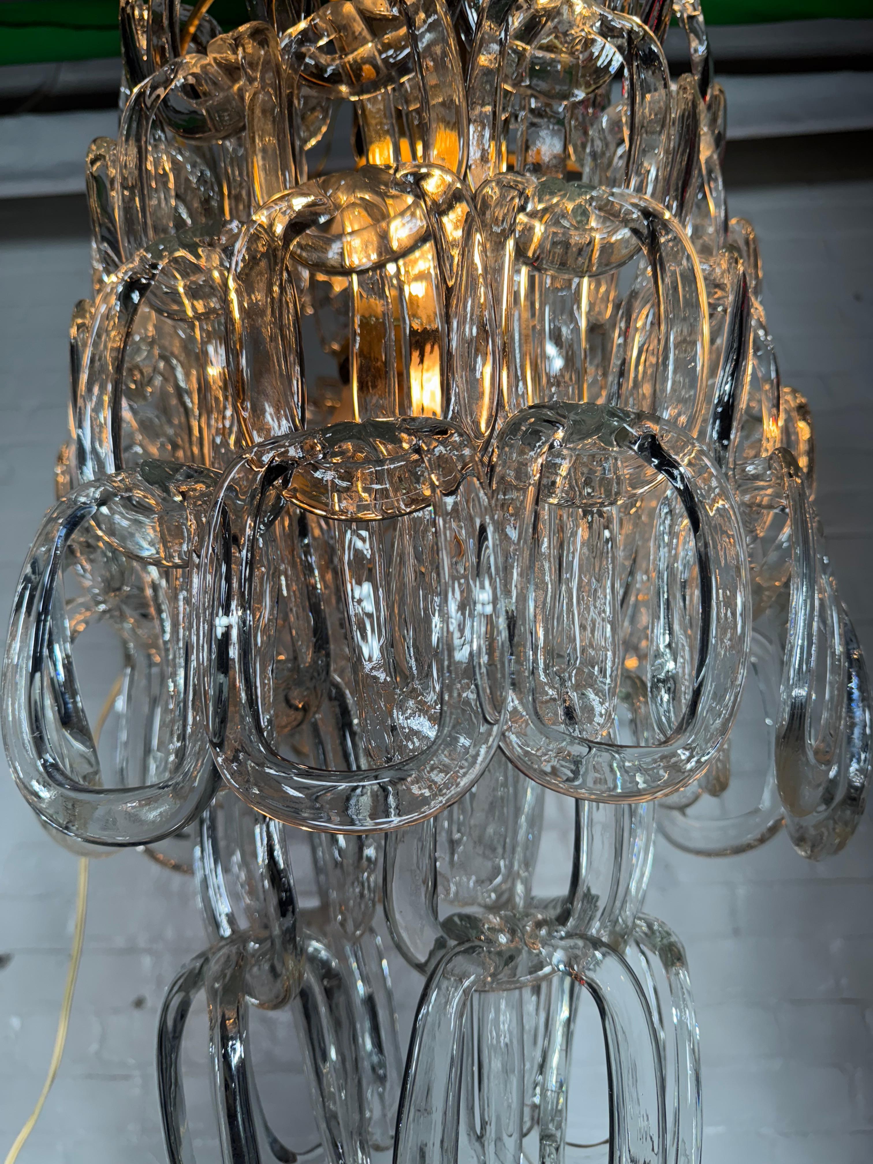 Murano-Glaslüster aus der Mitte des Jahrhunderts von Angelo Mangiarotti für Vistosi im Zustand „Gut“ im Angebot in Buffalo, NY