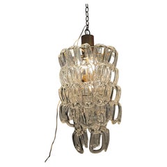 Lámpara de cristal de Murano de mediados de siglo de Angelo Mangiarotti para Vistosi