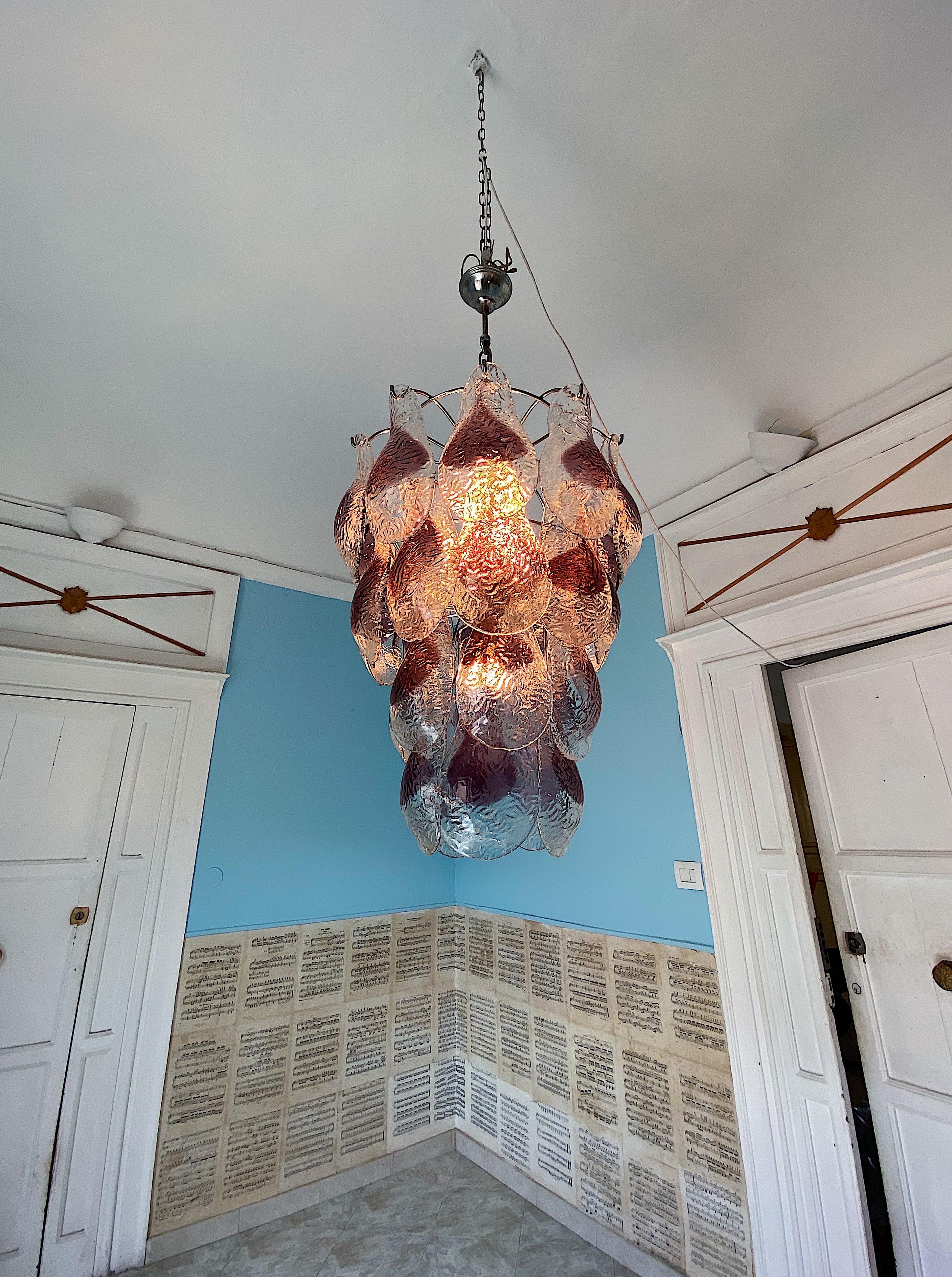 Mid-Century Murano Glass Chandelier by Mazzega For Sale 5