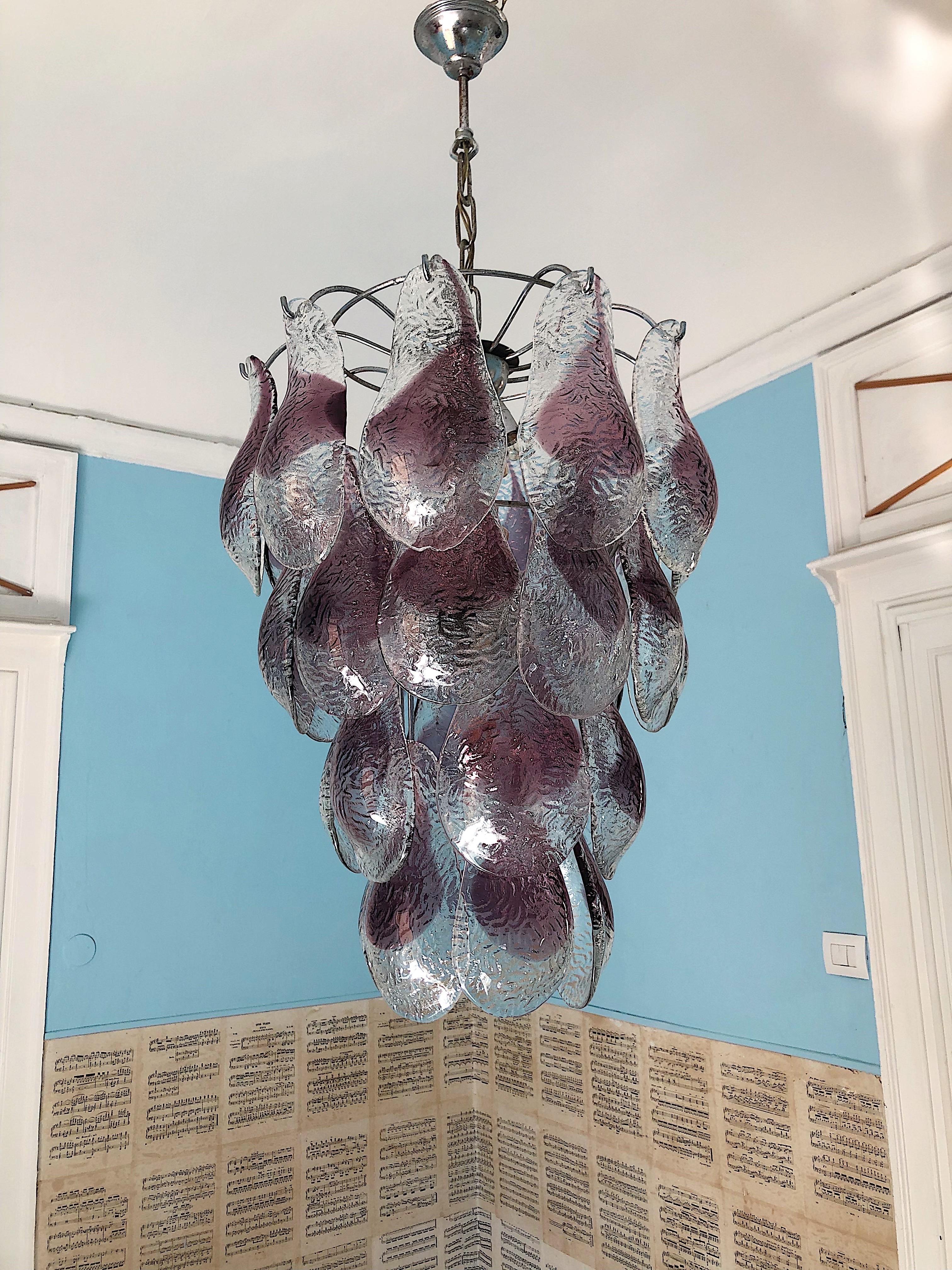 Mid-Century Modern Mid-Century Murano Glass Chandelier by Mazzega For Sale