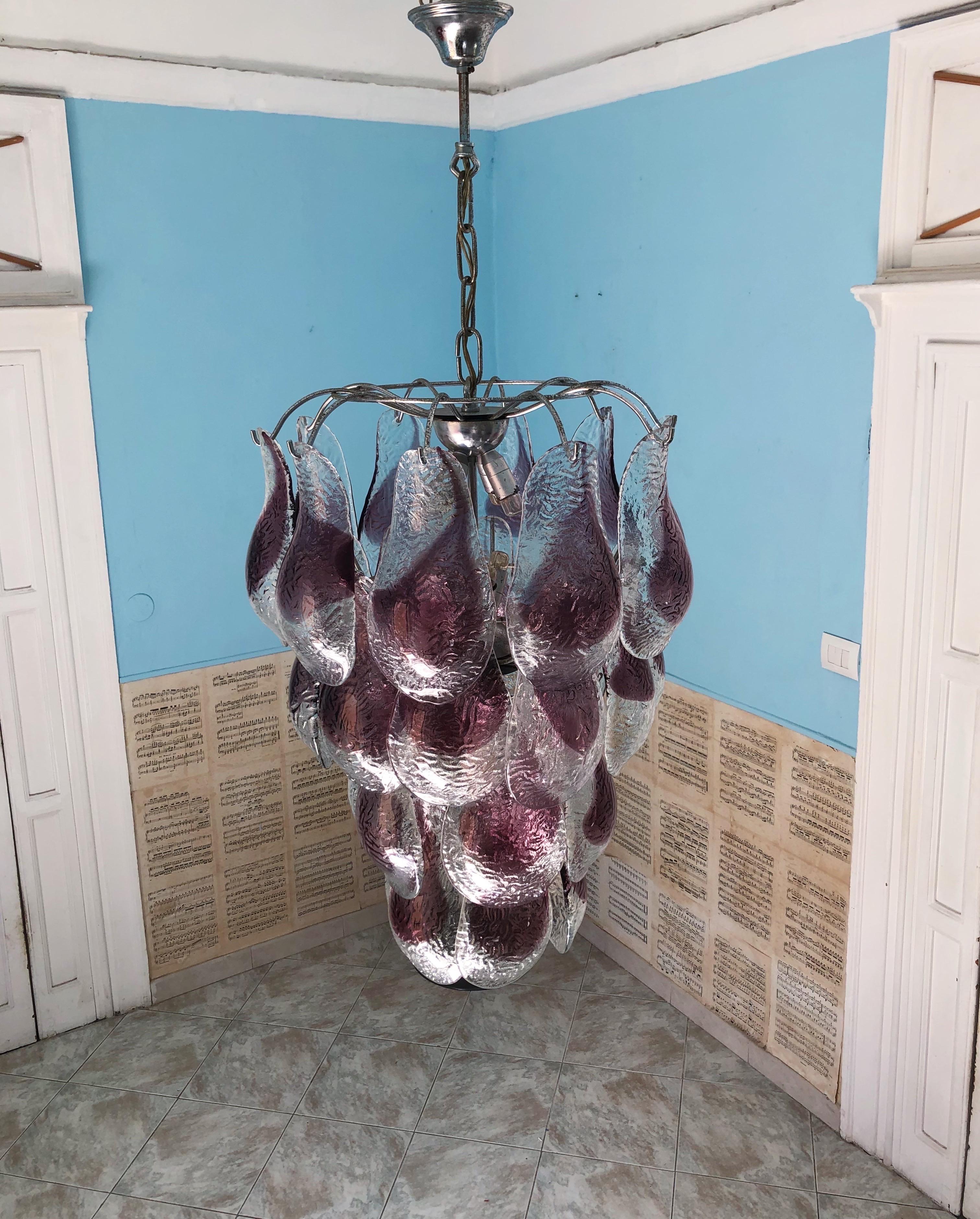 Mid-Century Murano Glass Chandelier by Mazzega For Sale 1