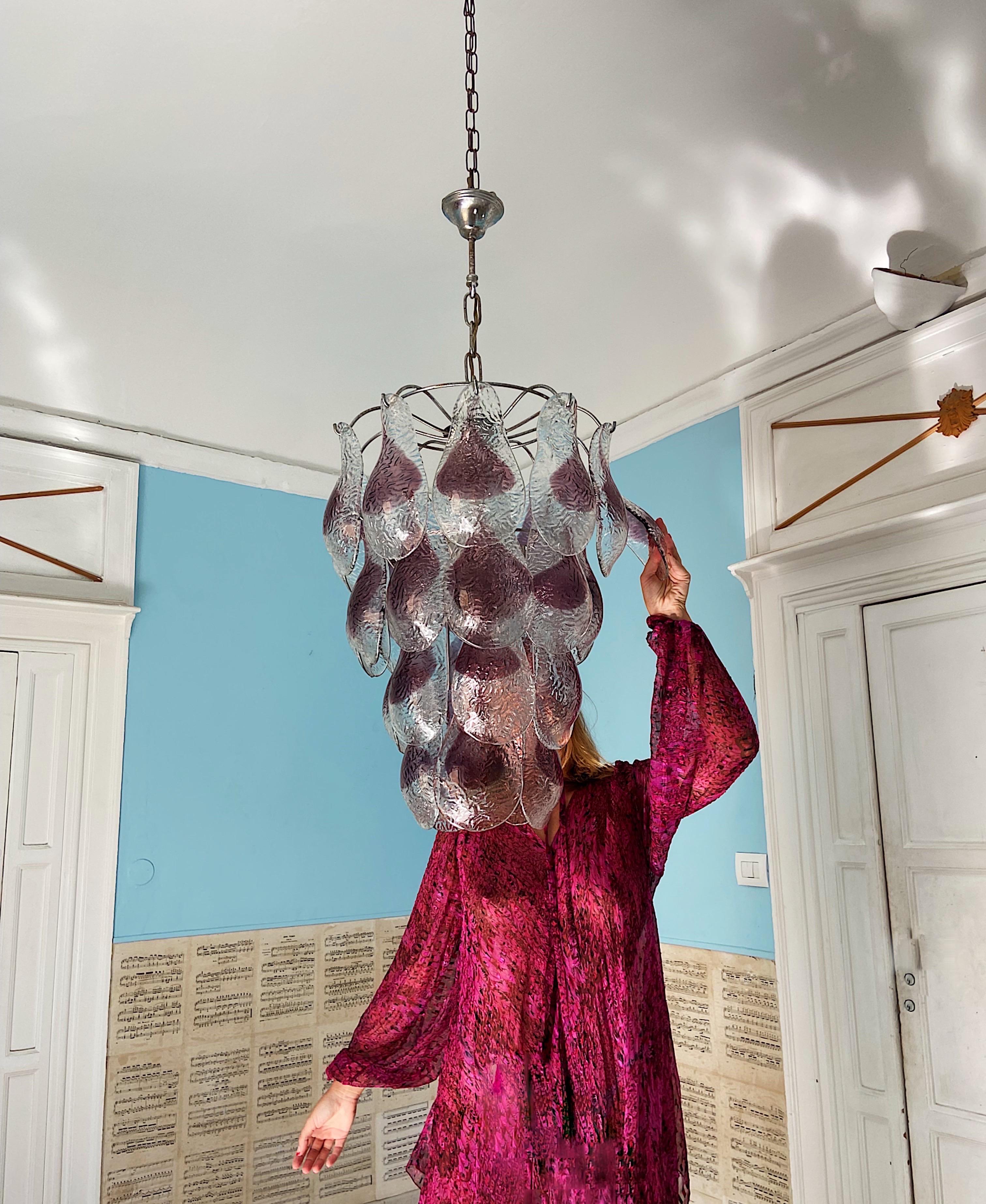 Mid-Century Murano Glass Chandelier by Mazzega For Sale 3