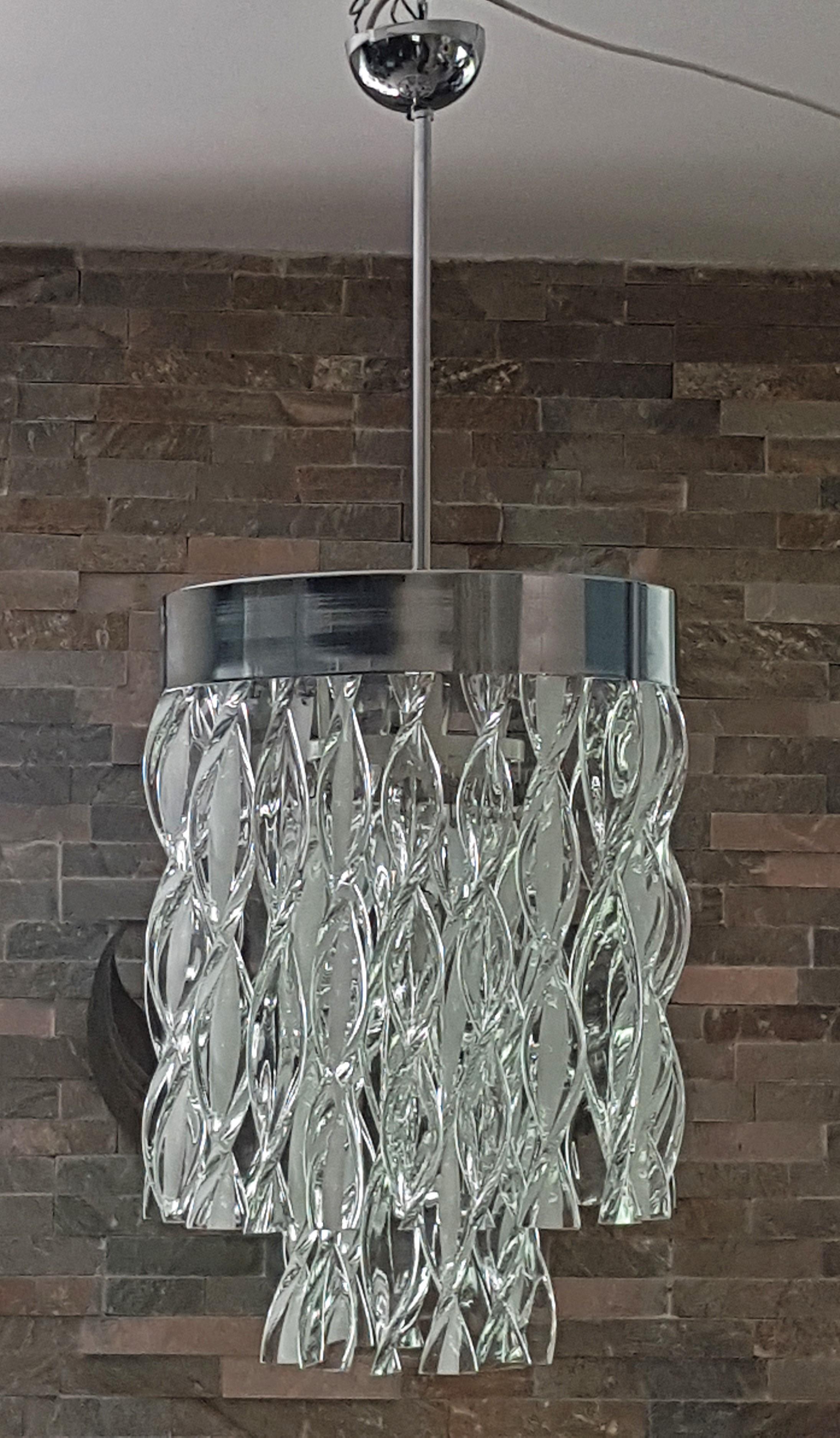 Midcentury Murano Glass Chandelier by Mazzega, Italy, 1965 For Sale 5