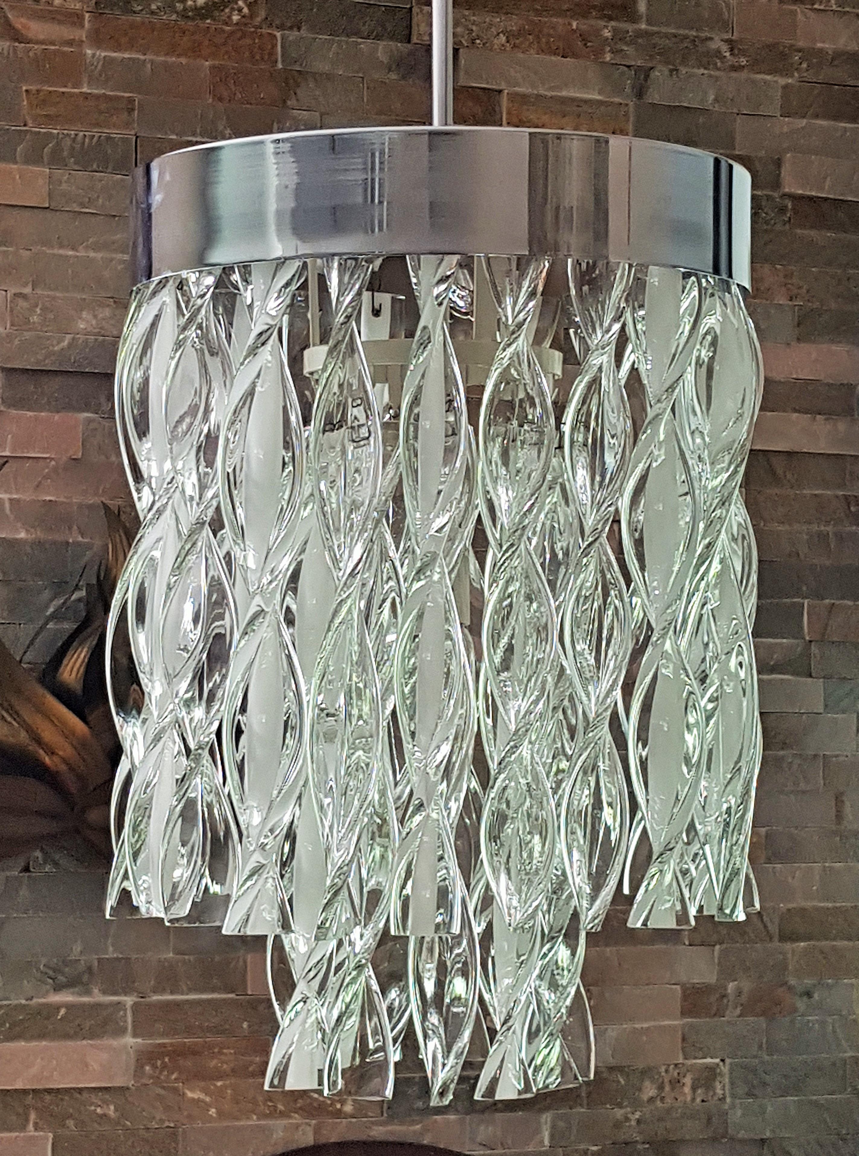 Midcentury Murano Glass Chandelier by Mazzega, Italy, 1965 For Sale 7