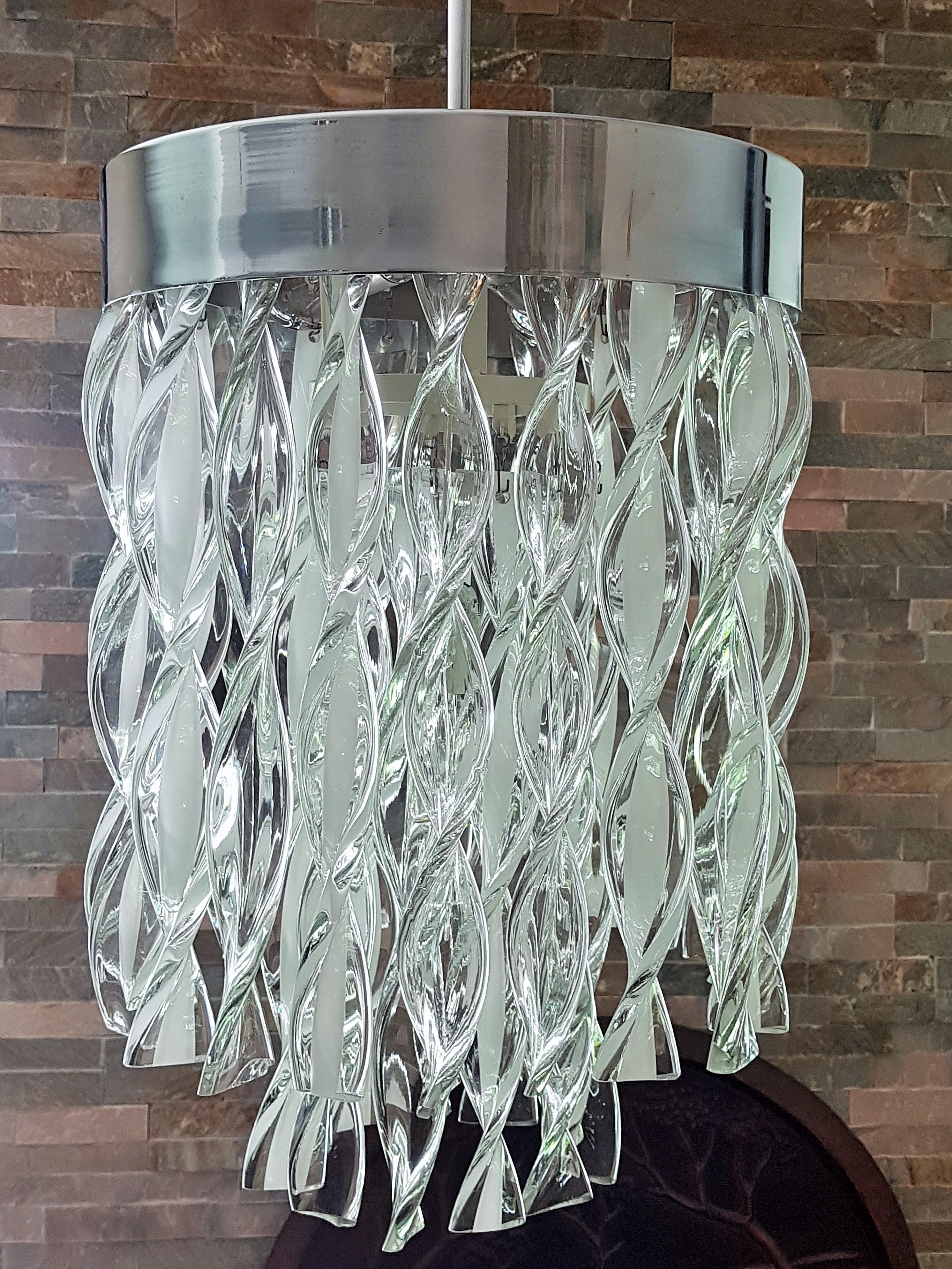 Midcentury Murano Glass Chandelier by Mazzega, Italy, 1965 For Sale 12