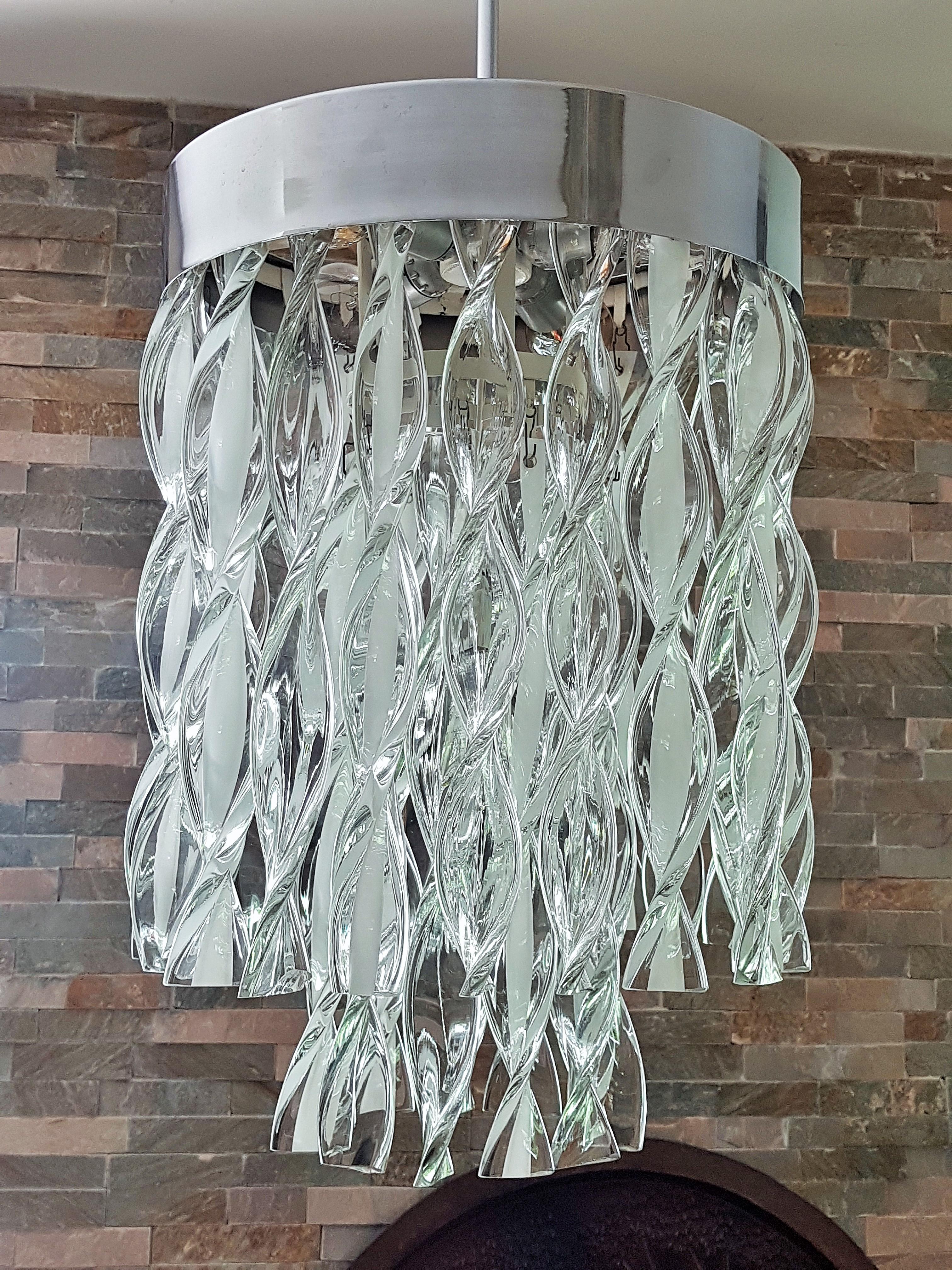 Midcentury Murano Glass Chandelier by Mazzega, Italy, 1965 For Sale 13