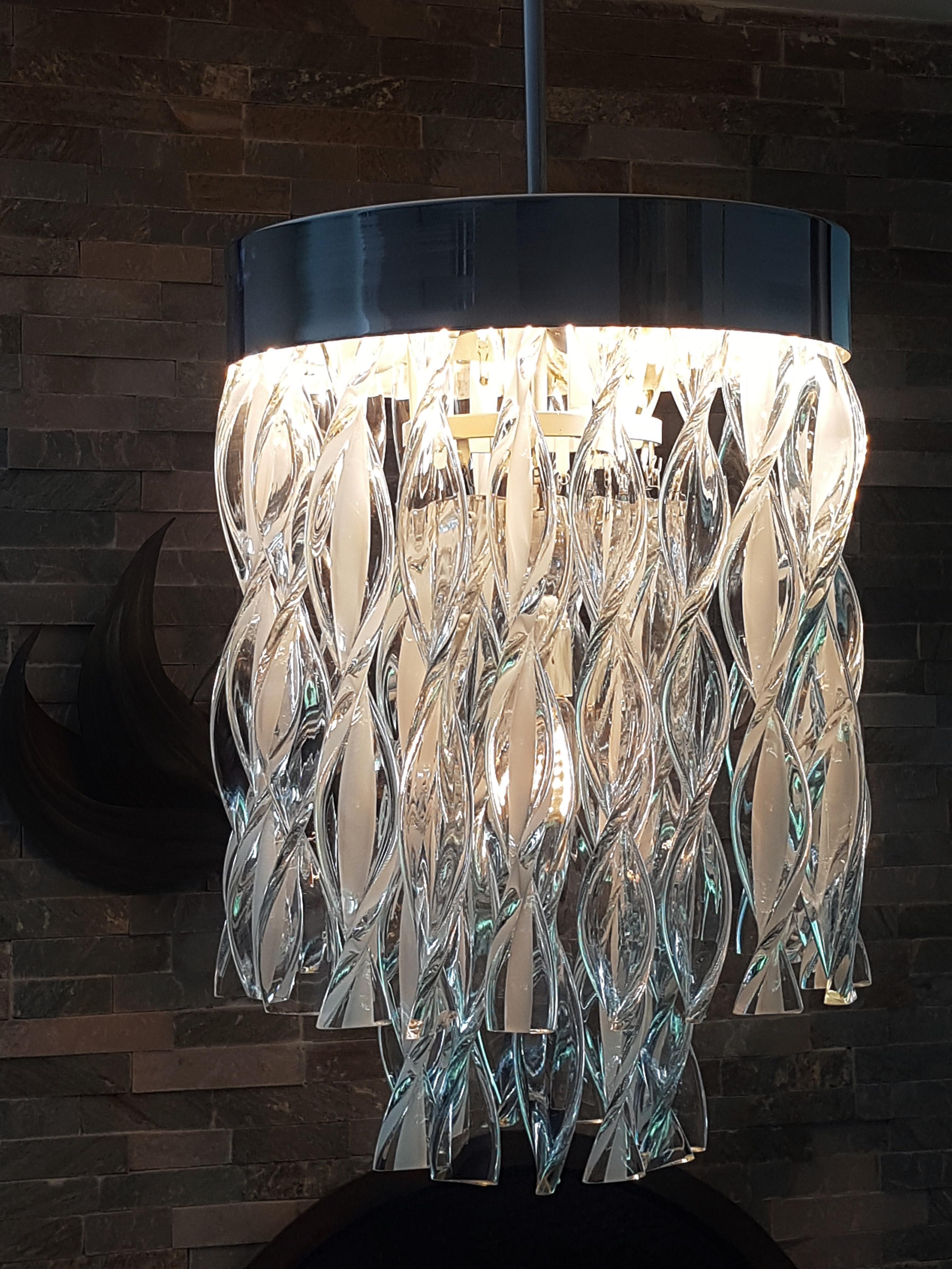 Midcentury Murano Glass Chandelier by Mazzega, Italy, 1965 For Sale 3